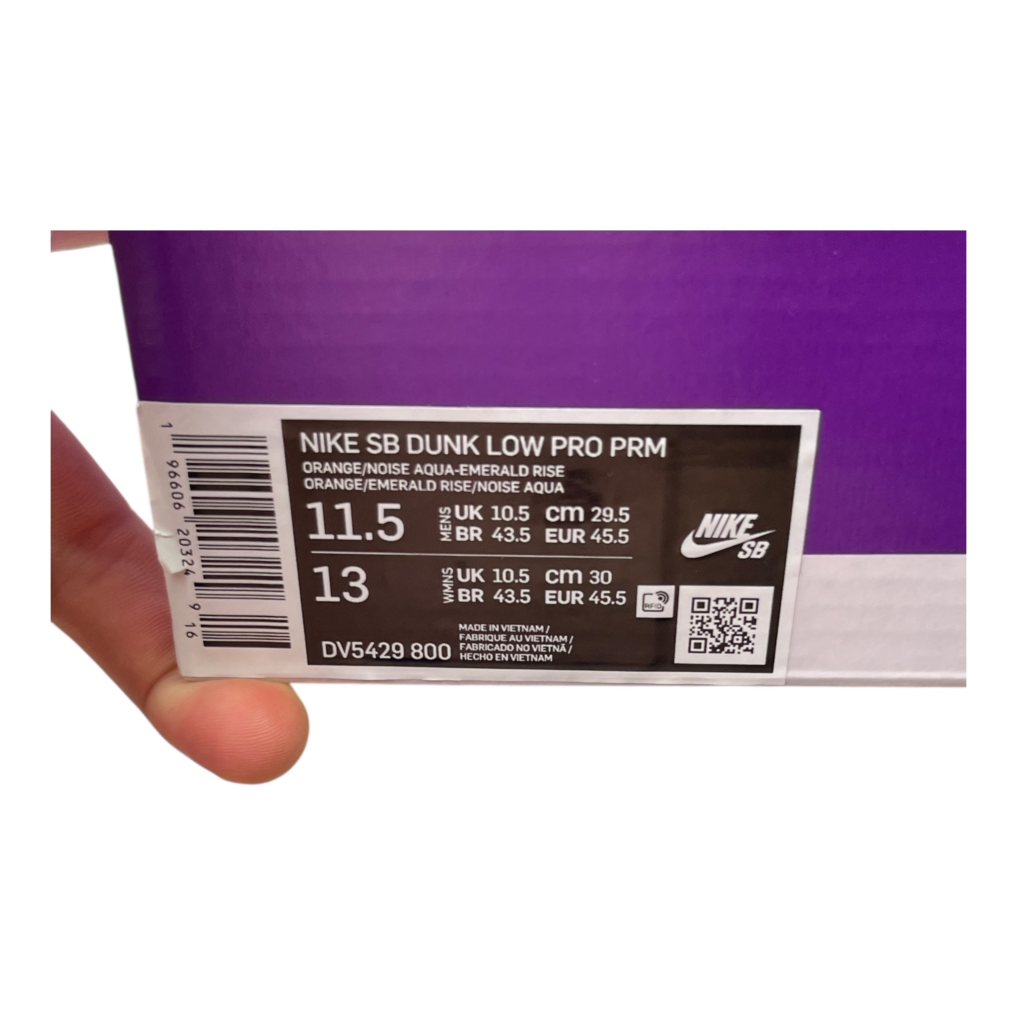 Nike Dunk Low SB Orange Emerald Rise (45.5EU)