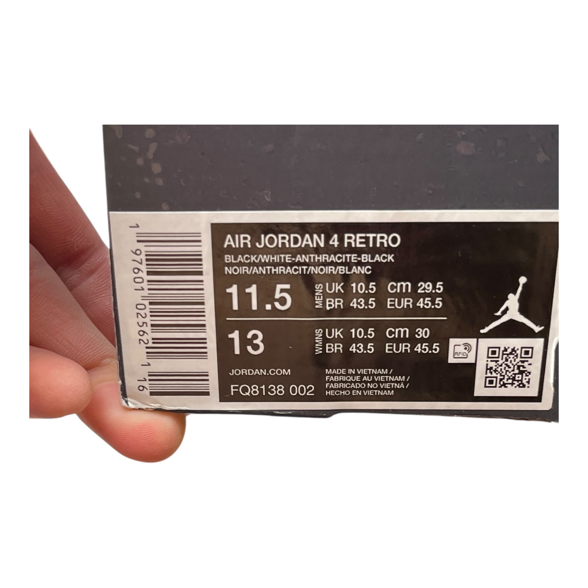 Jordan 4 Retro Fear (45.5EU)
