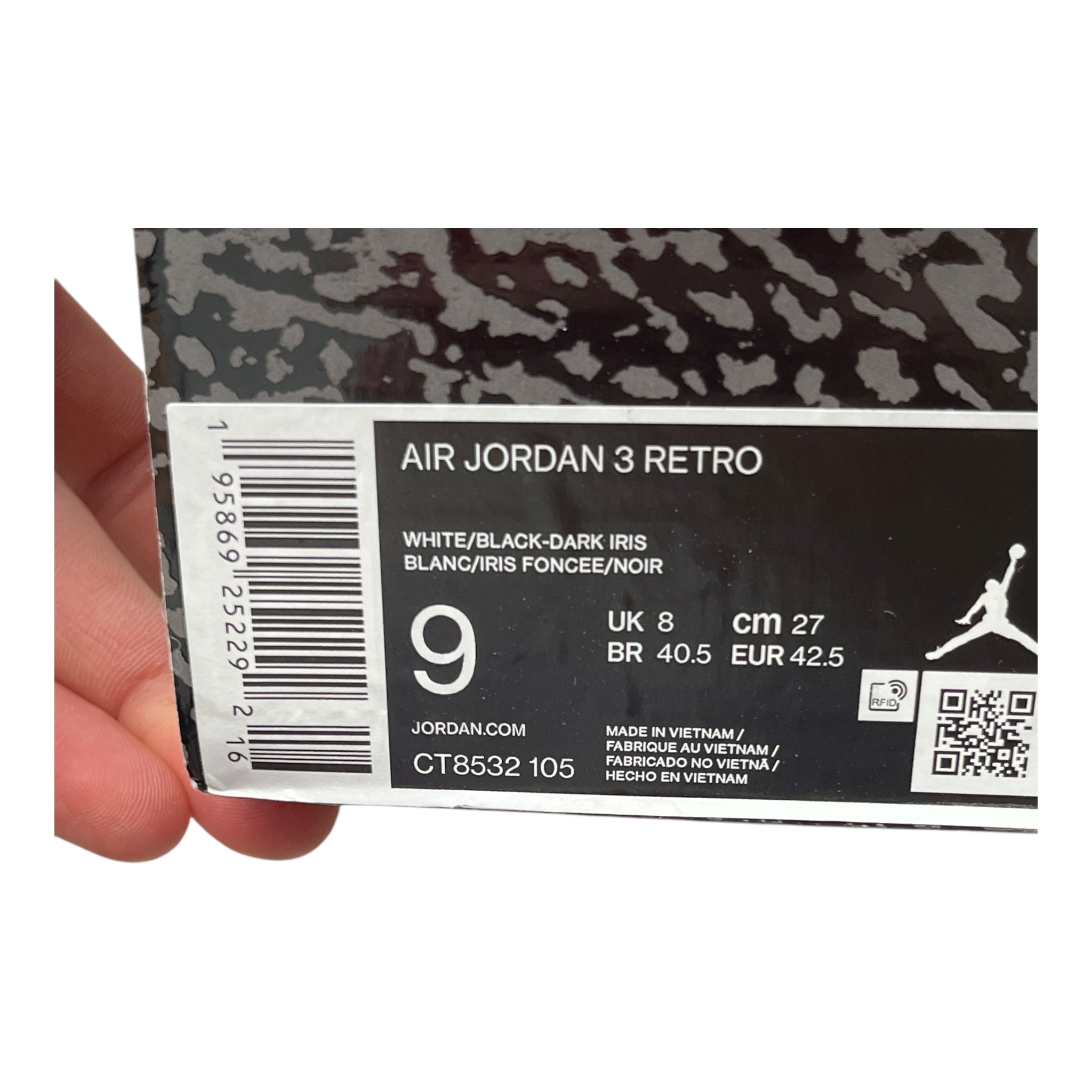Jordan 3 Retro Dark Iris (42.5EU)