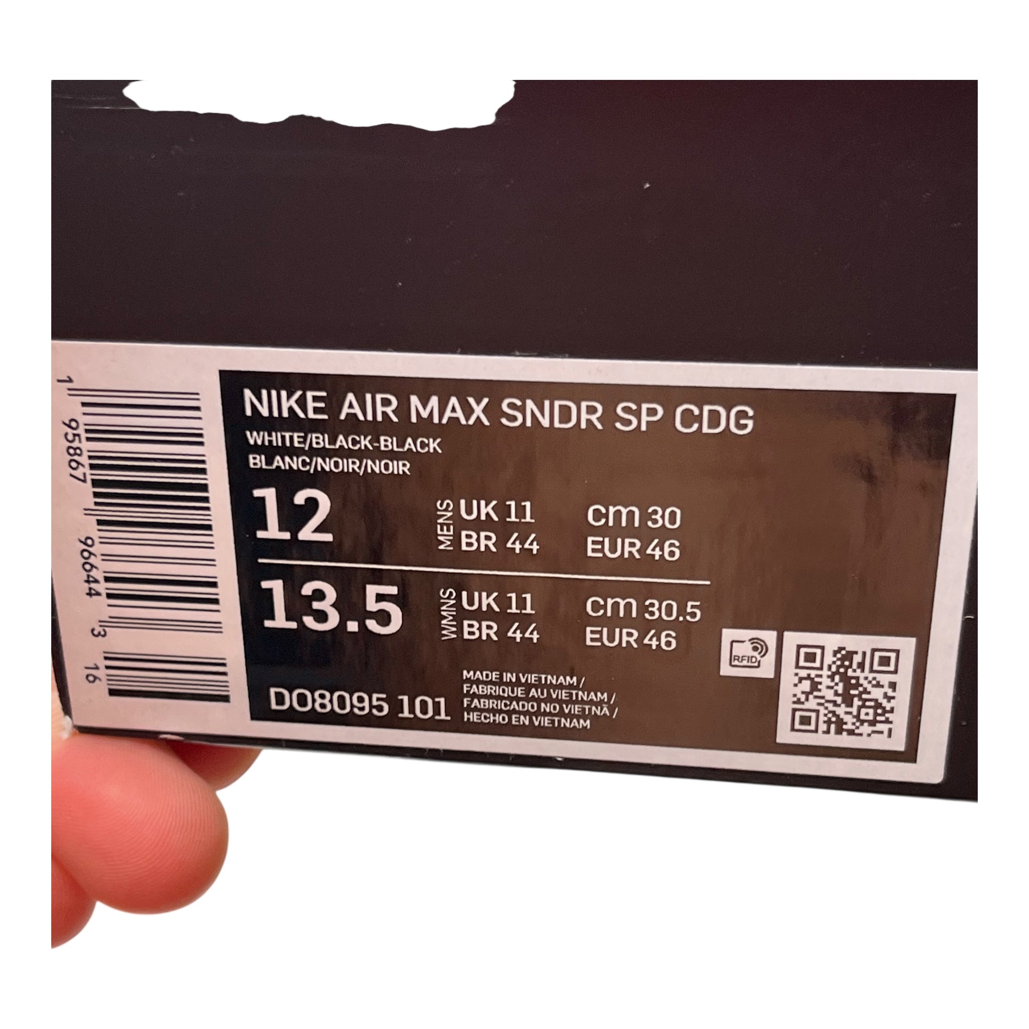 Nike Air Max Sunder SP Comme des Garçons White Black (46EU)