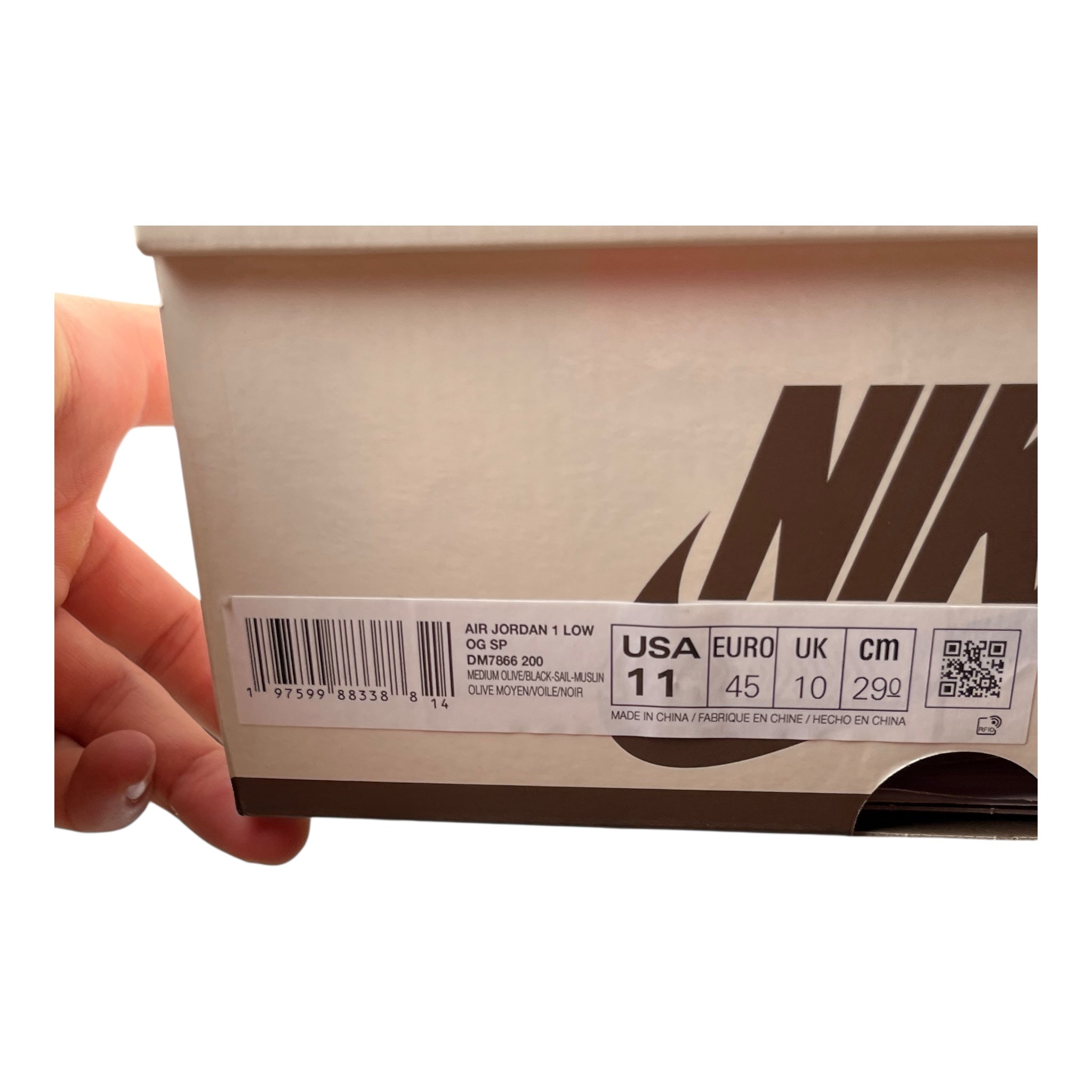 Jordan 1 Low OG SP Travis Scott Medium Olive (45EU)