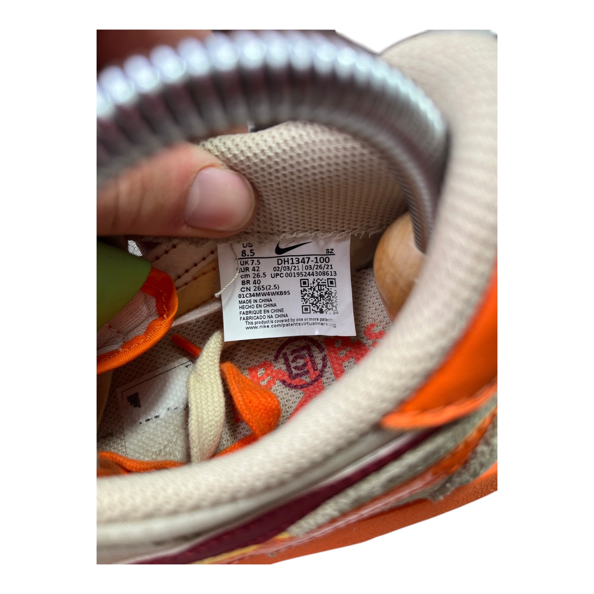 Nike LD Waffle Sacai Clot Net Orange Blaze (42EU)