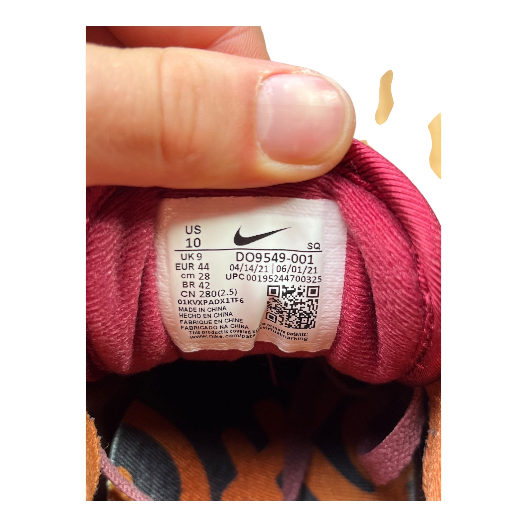 Nike Air Max 1 Patta Rush Maroon (44EU)