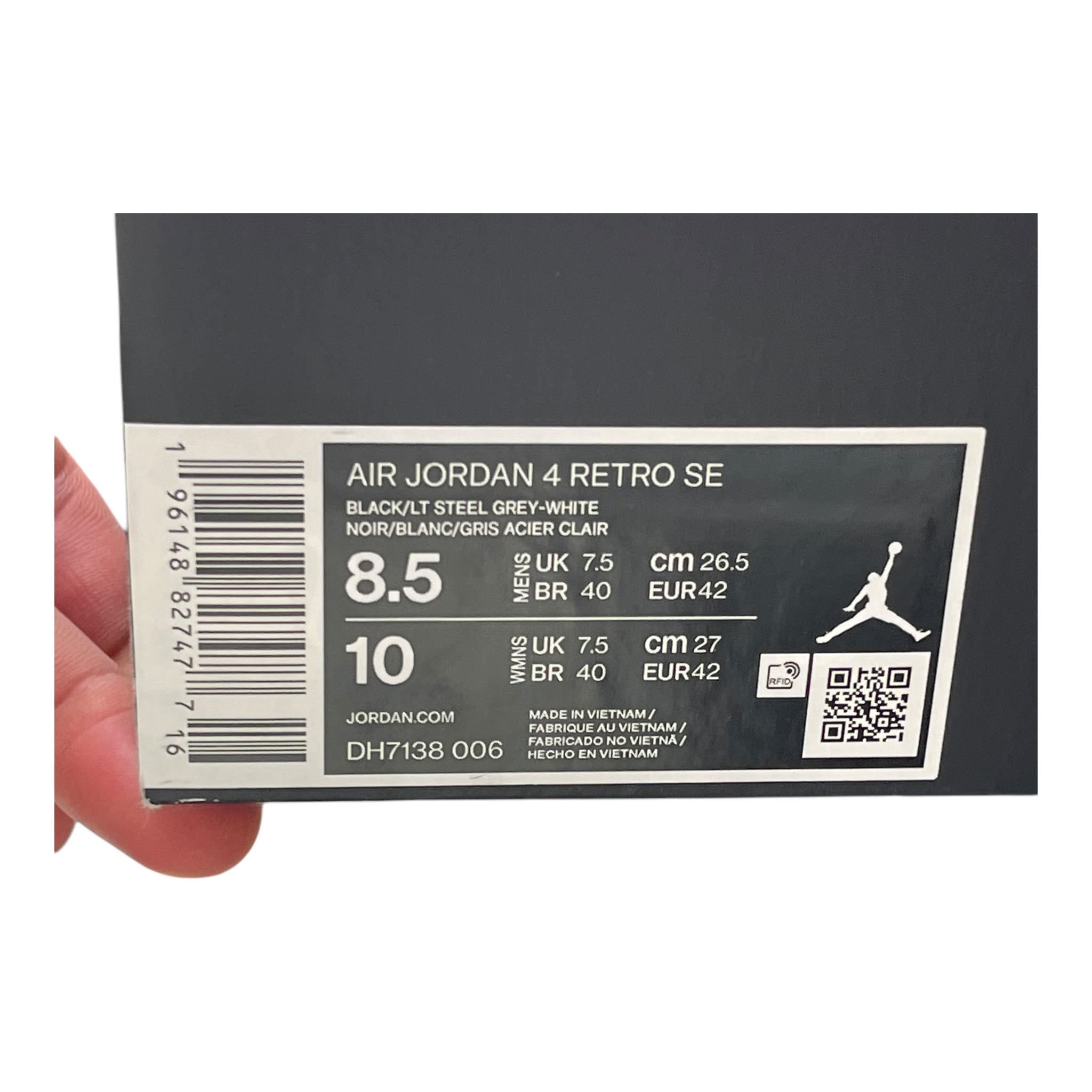 Jordan 4 Retro Black Canvas (42EU)