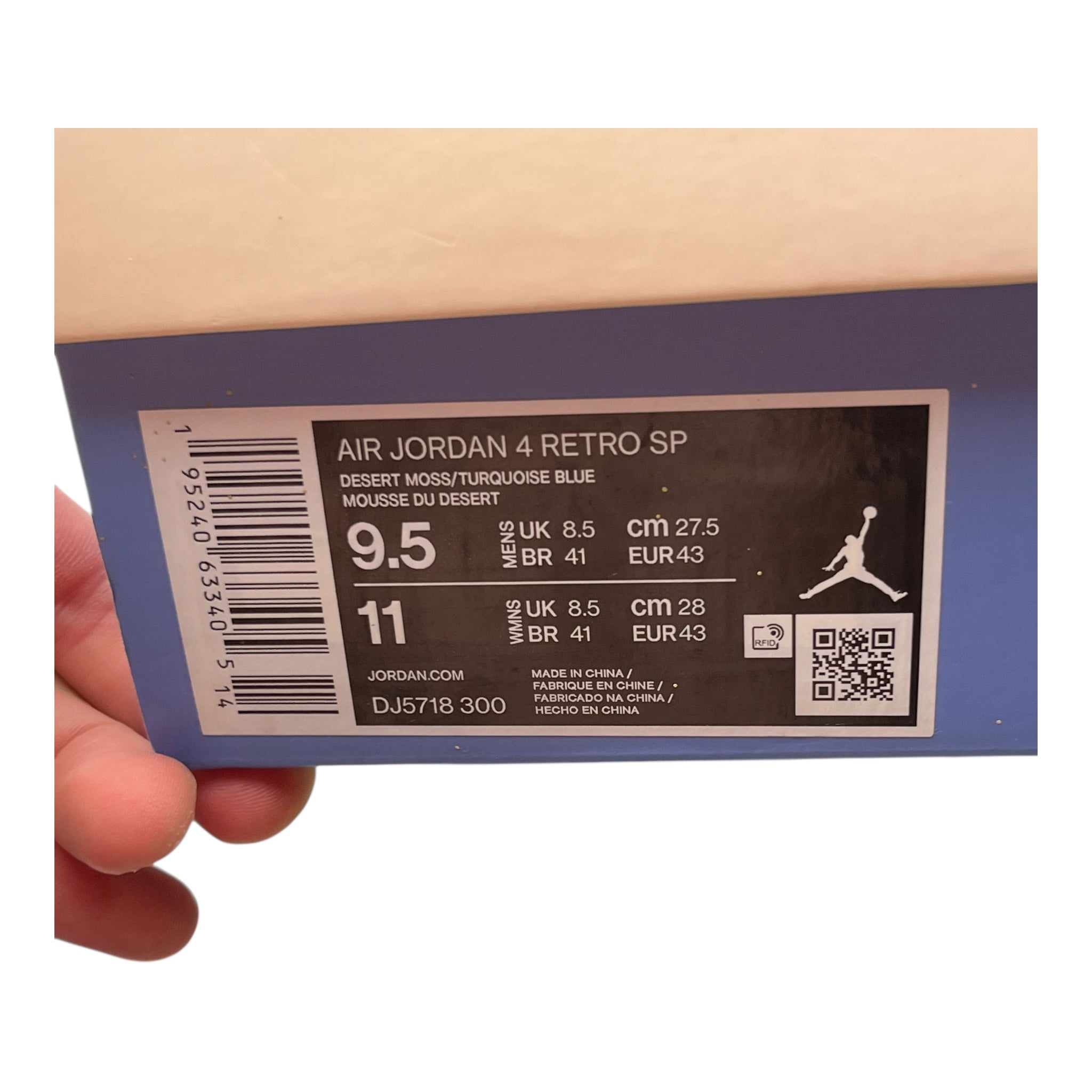 Jordan 4 Retro Union LA Desert Moss (43EU)
