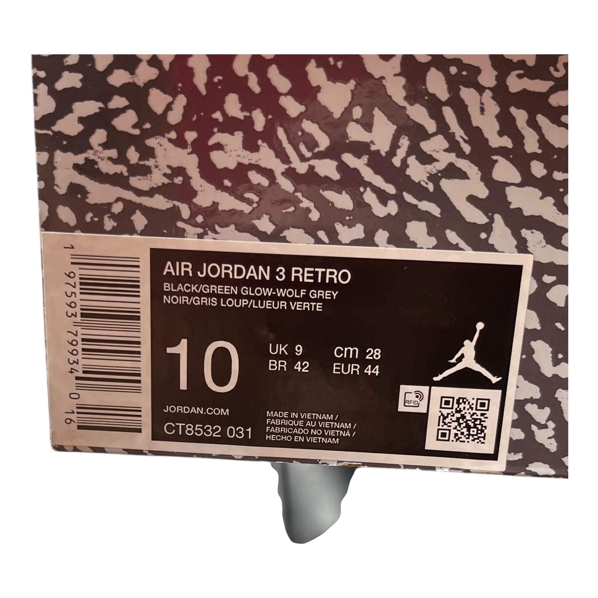 Jordan 3 Retro Green Glow (44EU)
