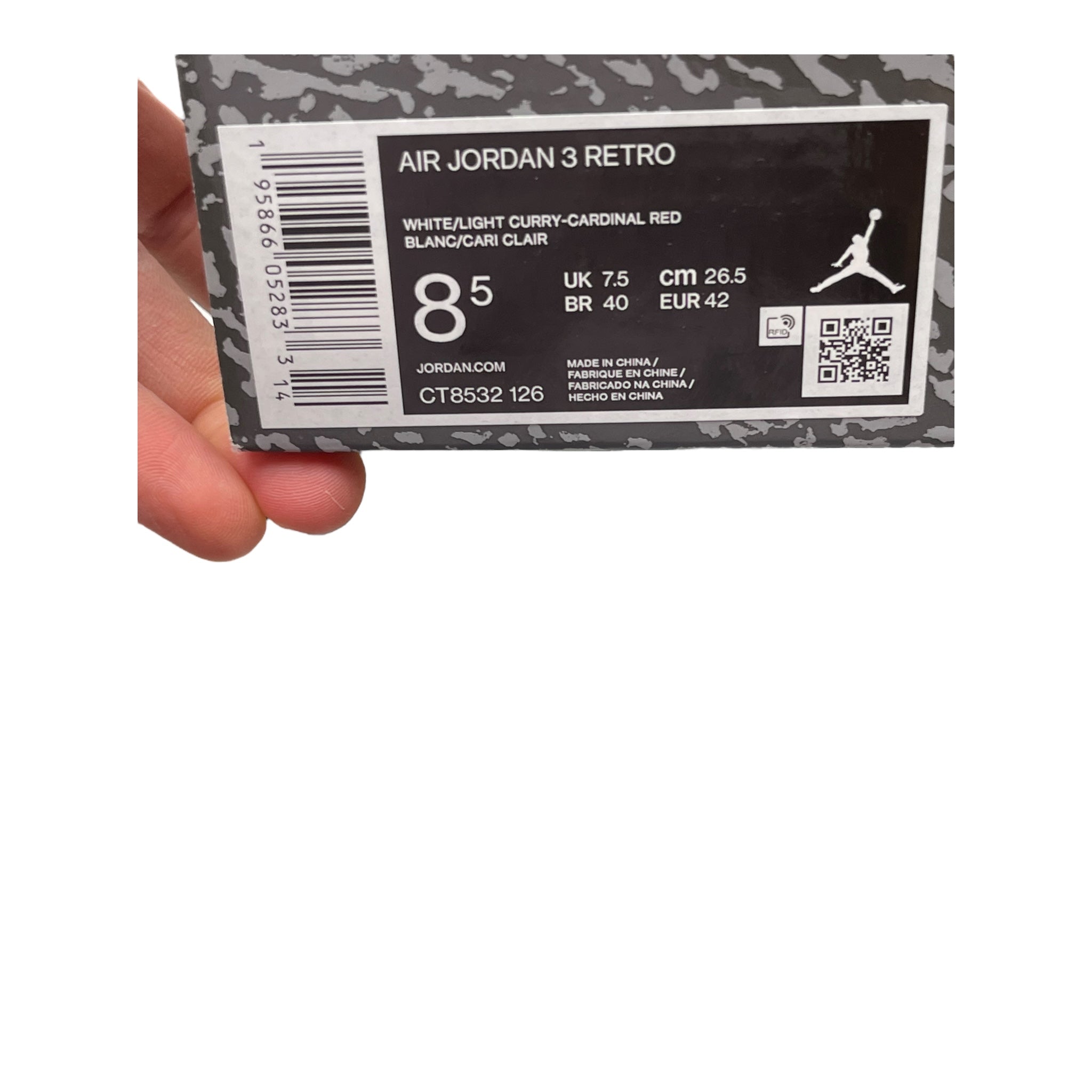 Jordan 3 Retro Cardinal Red (42EU)