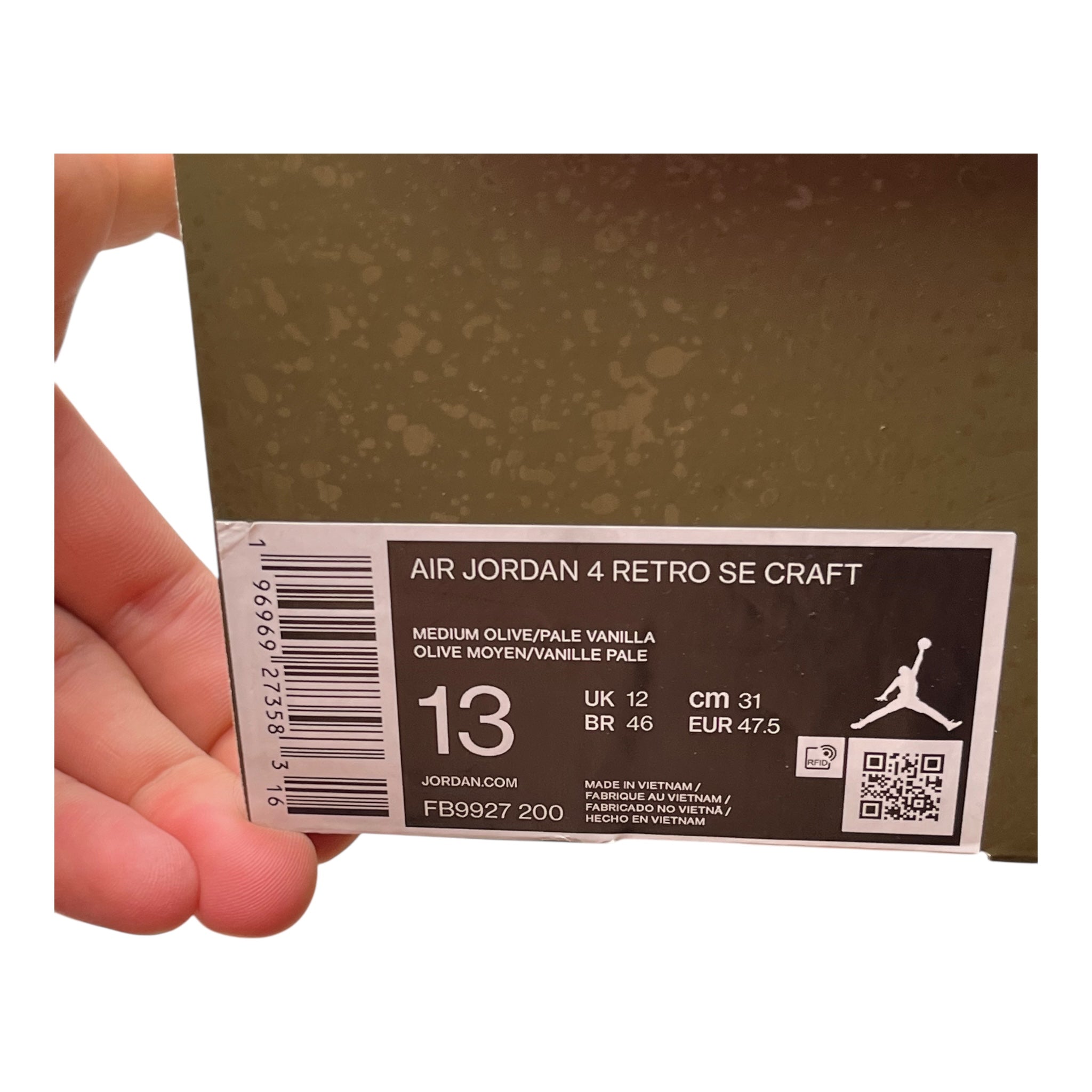 Jordan 4 Retro Craft Medium Olive (47.5EU)