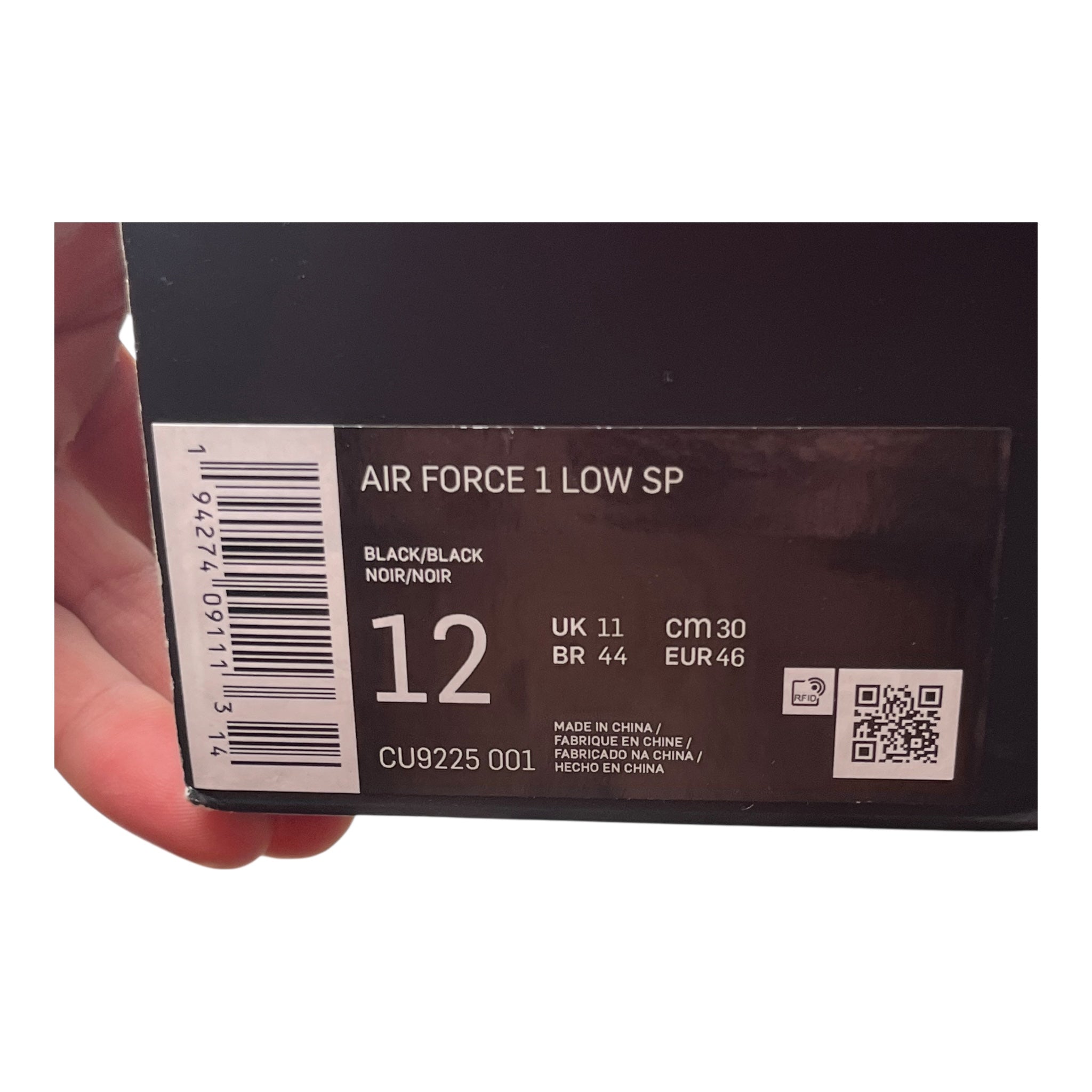 Nike Air Force 1 Low Supreme Black (46EU)