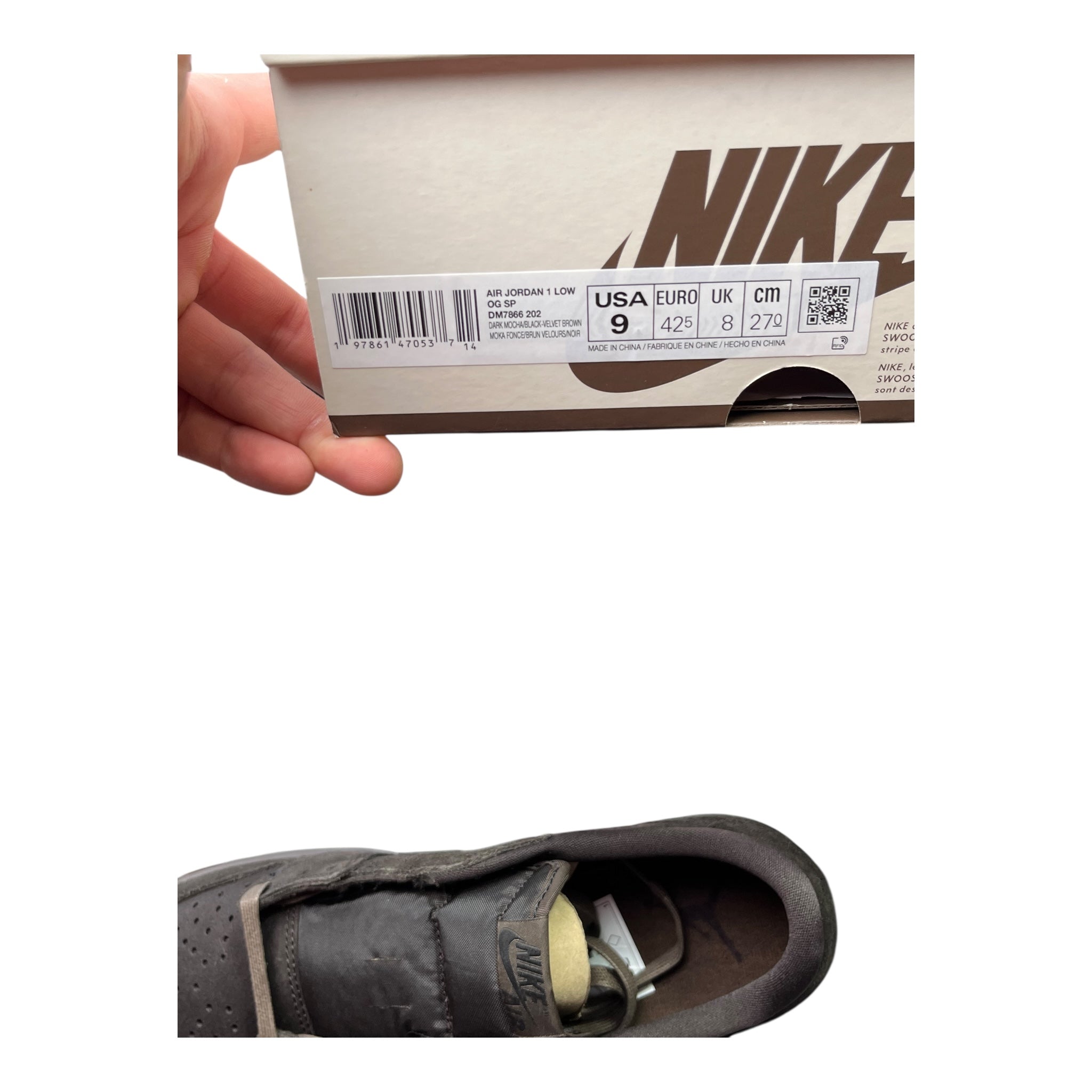 Jordan 1 Low SP Travis Scott Velvet Brown (42.5EU)