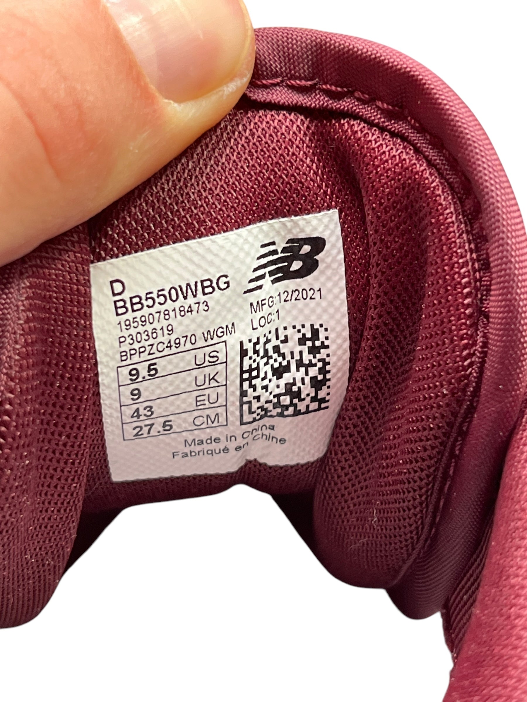 New Balance 550 Burgunder Cian (43EU)