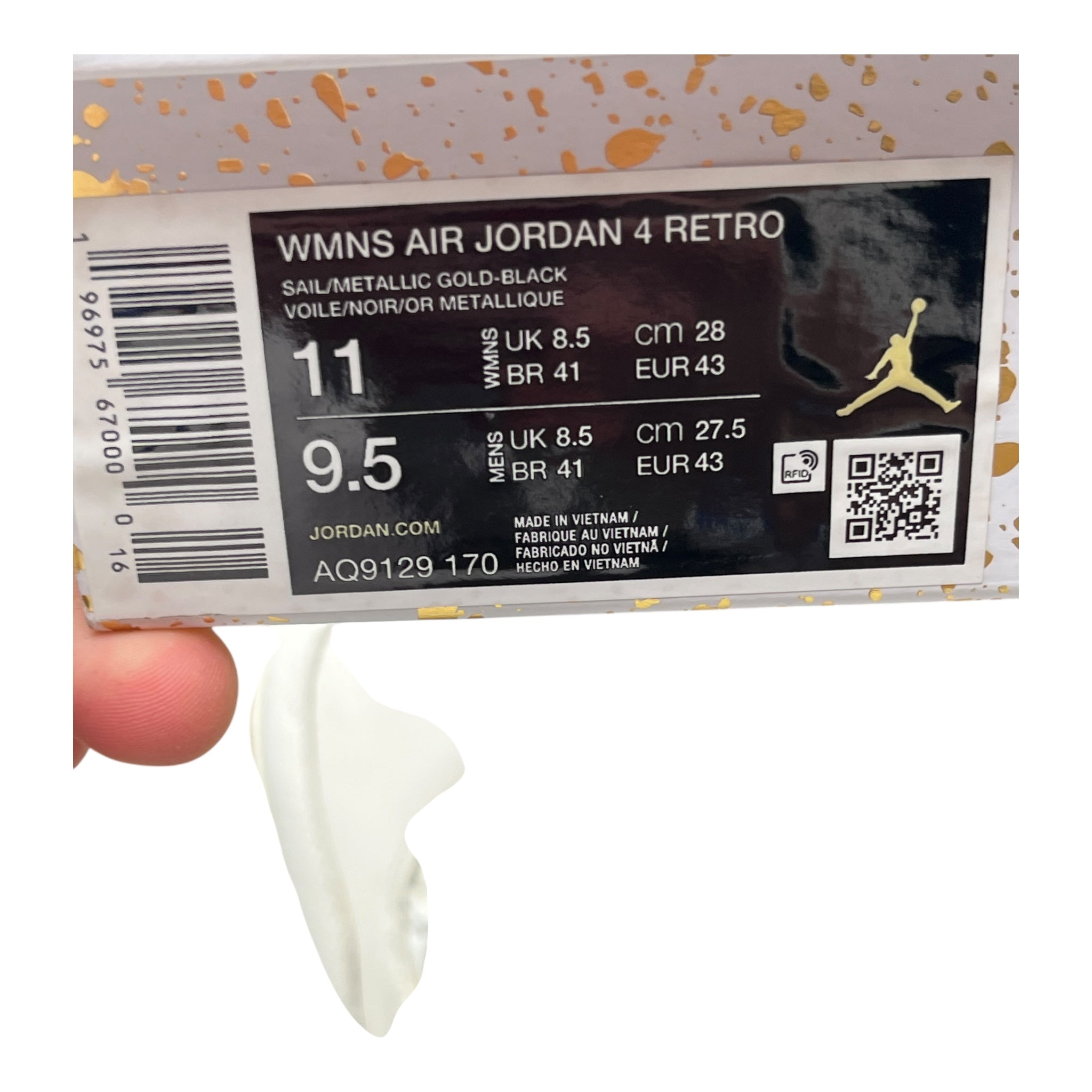 Jordan 4 Retro Metallic Gold (43EU)