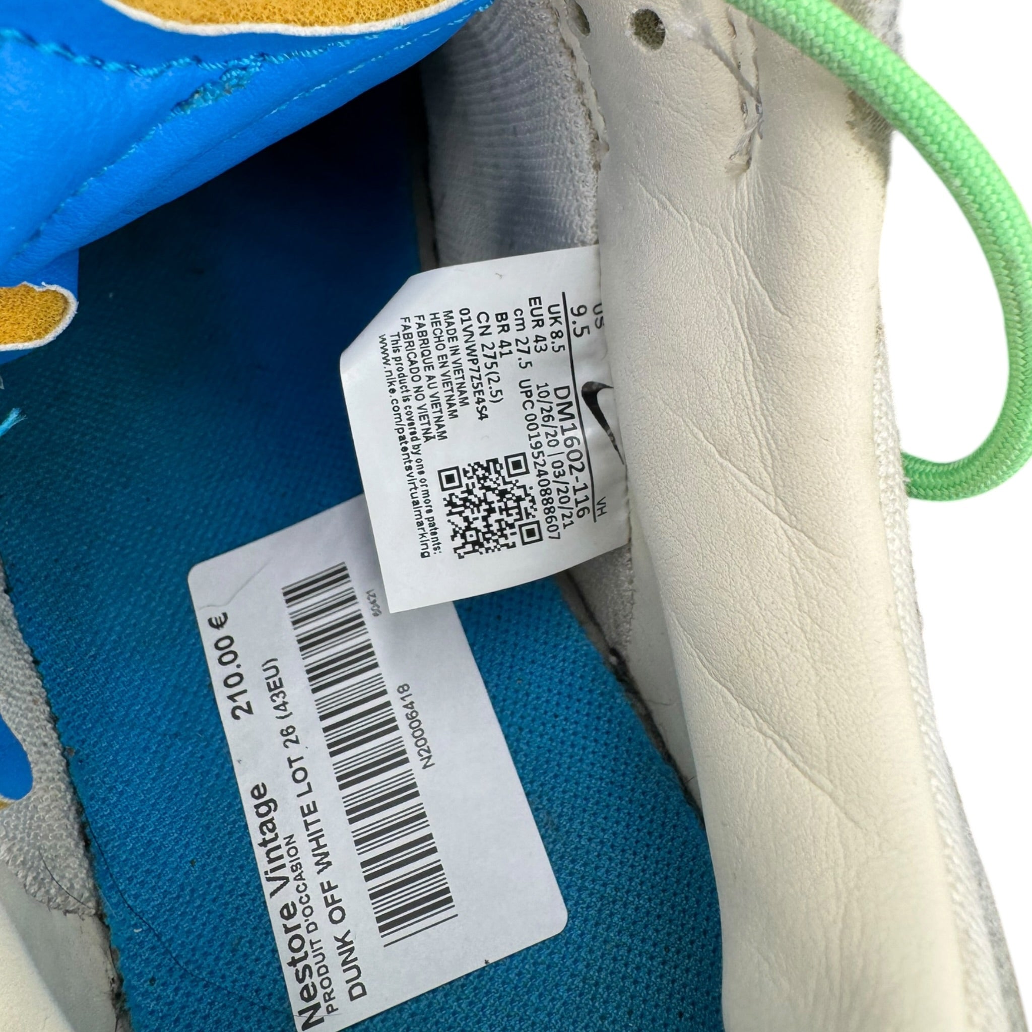 Dunk Low Off-White Lot 30 (43EU)