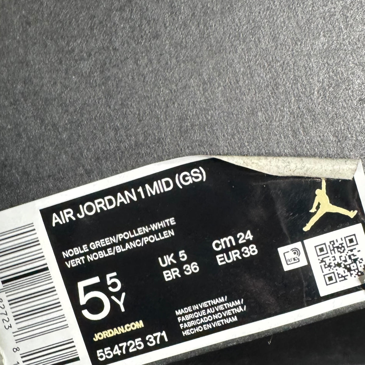 Jordan 1 mid Pollen Green DS (38EU)
