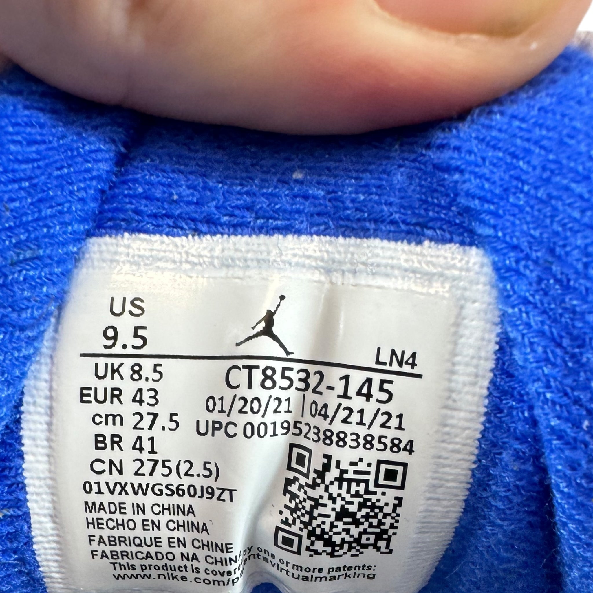 Jordan 3 racer blue (43EU)