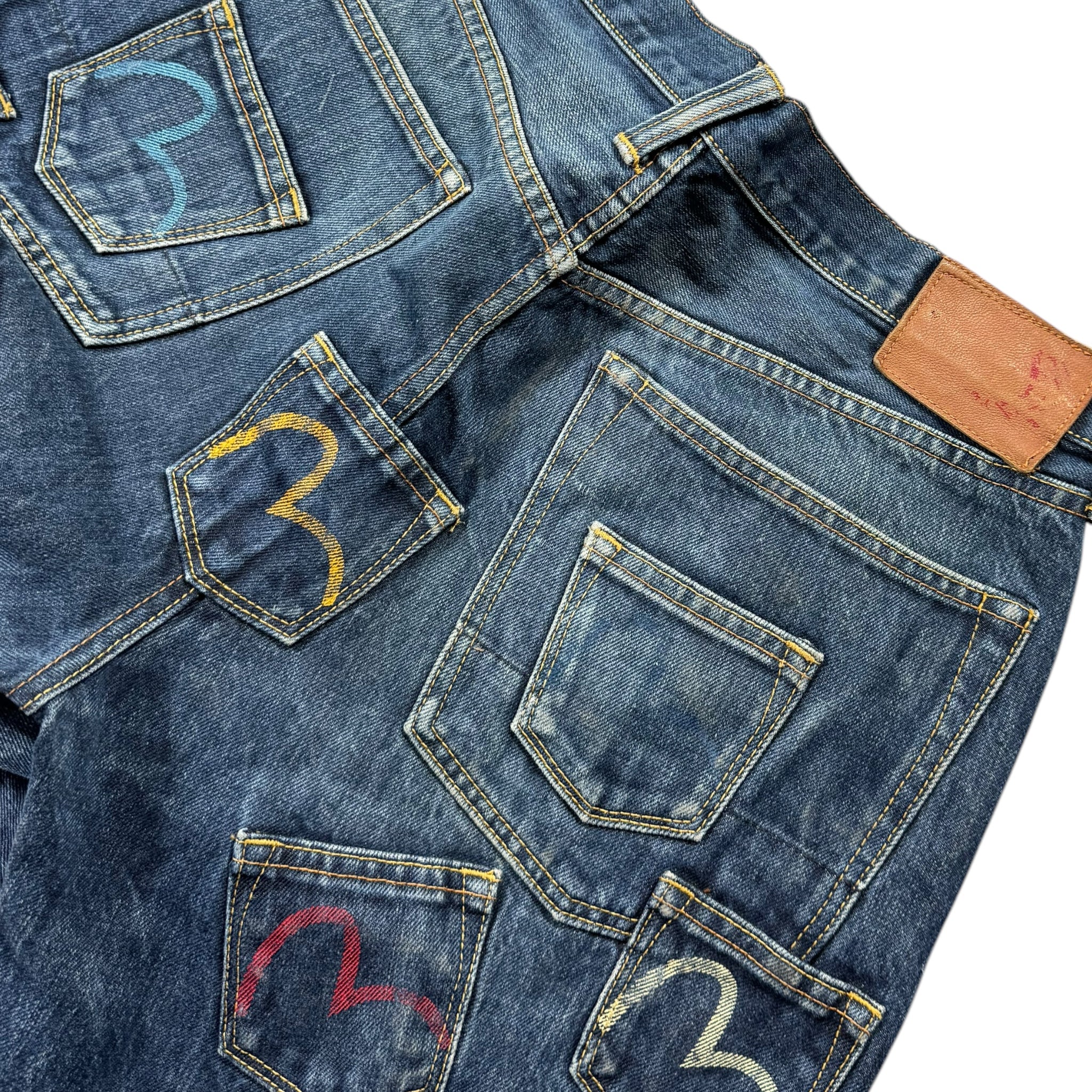 Jean Baggy Evisu mit mehreren Taschen (L)