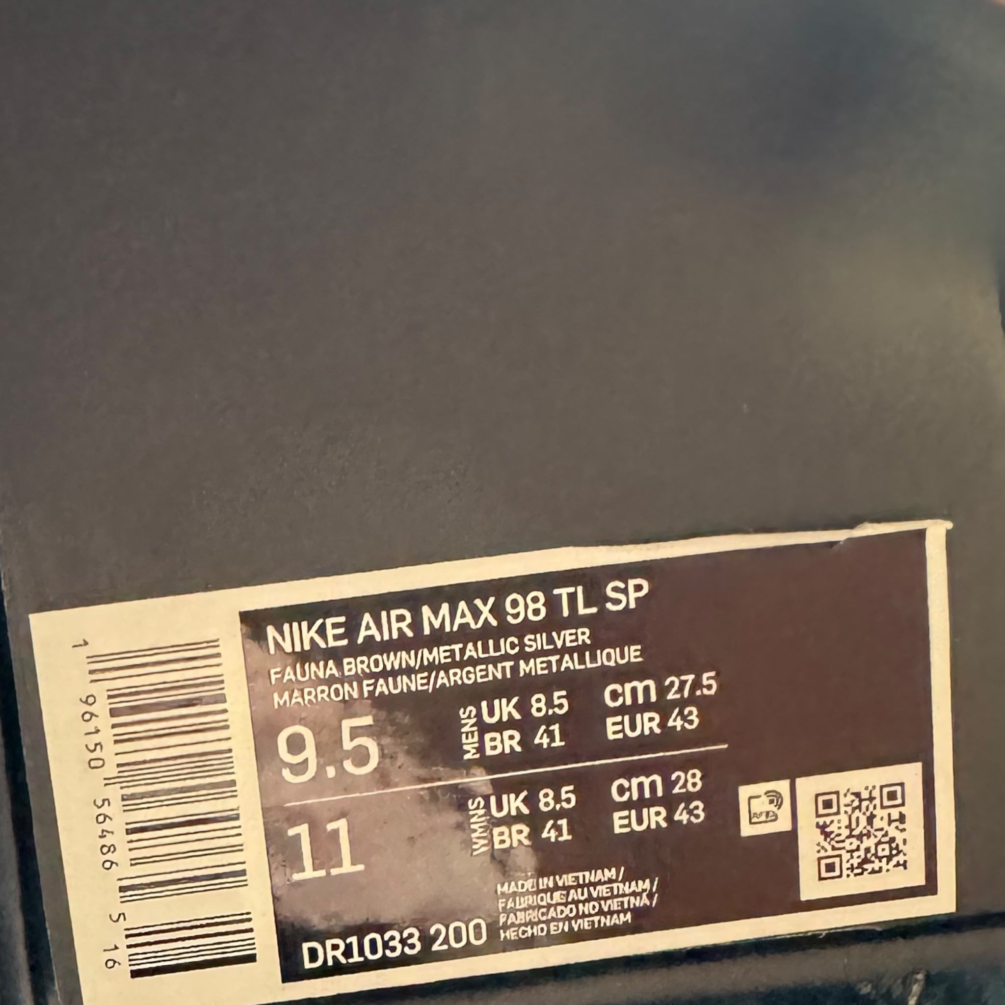 Supreme x Nike Air Max 98 TL SP 'Fauna Brown' (43EU)