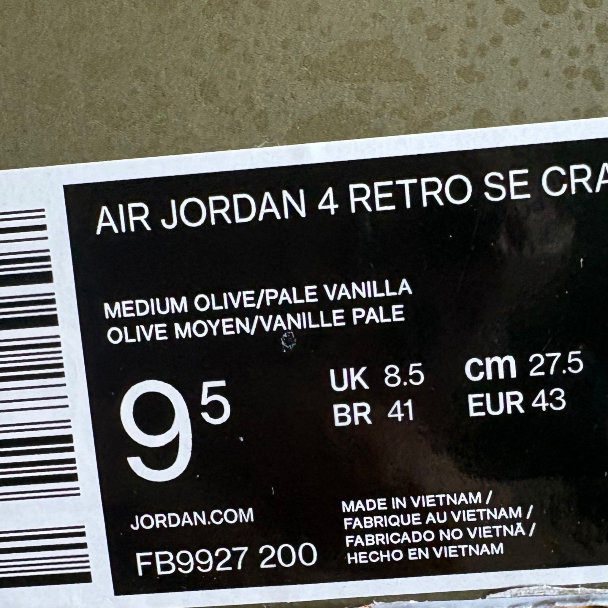 Jordan 4 Craft Olive (43EU)