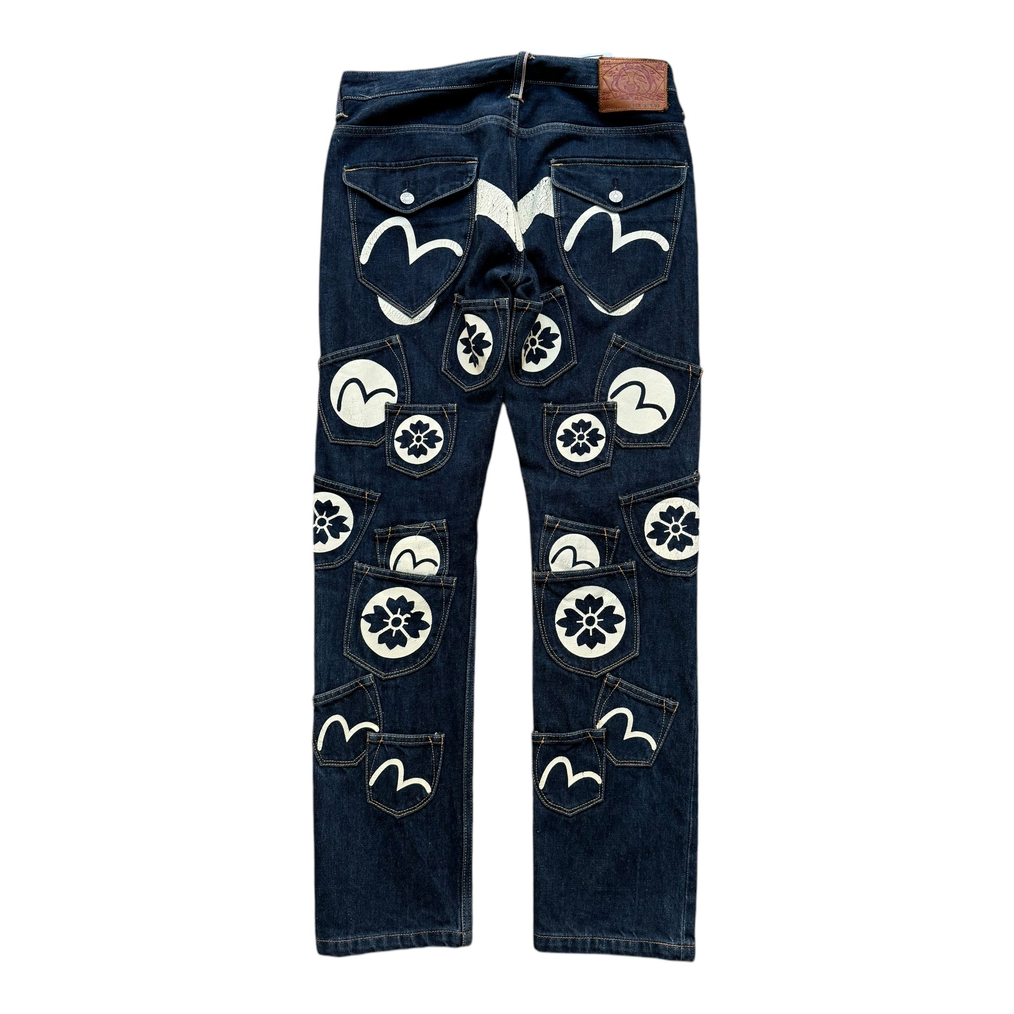 Jean Baggy Evisu mit mehreren Taschen (S)