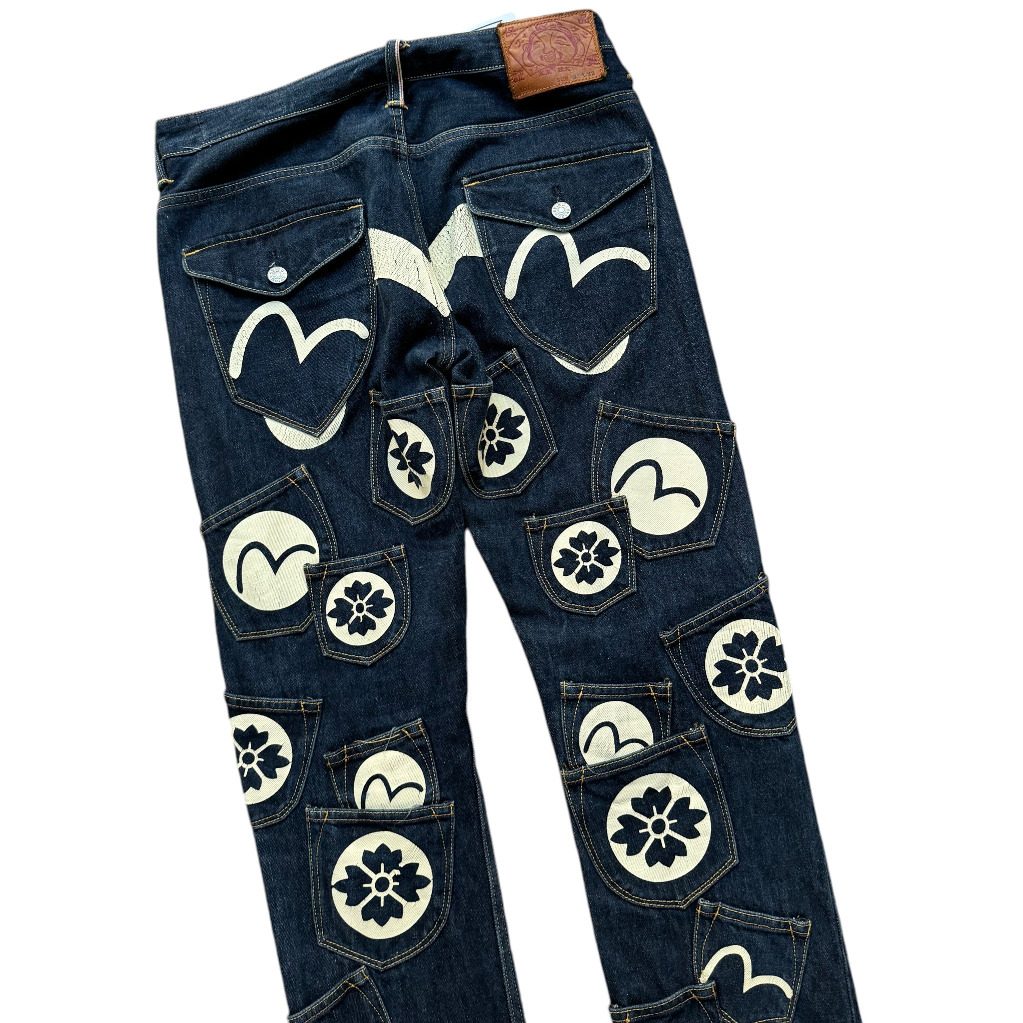 Jean Baggy Evisu mit mehreren Taschen (S)
