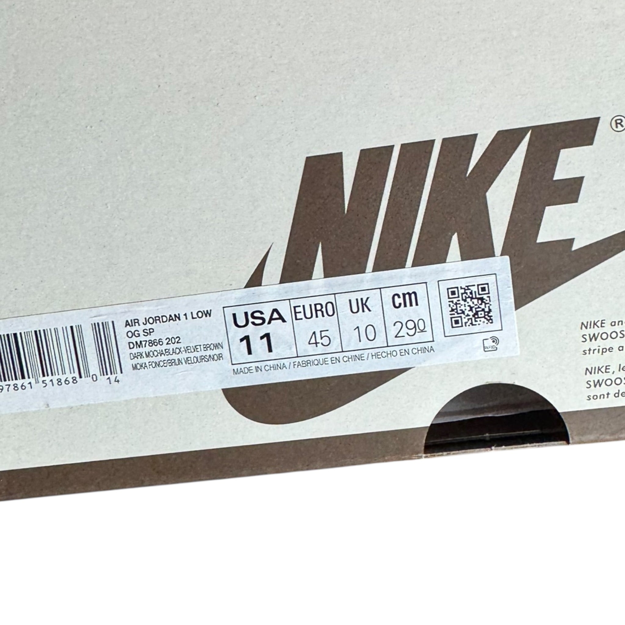 Jordan One Low Travis Scott Brown Velvet (45EU)