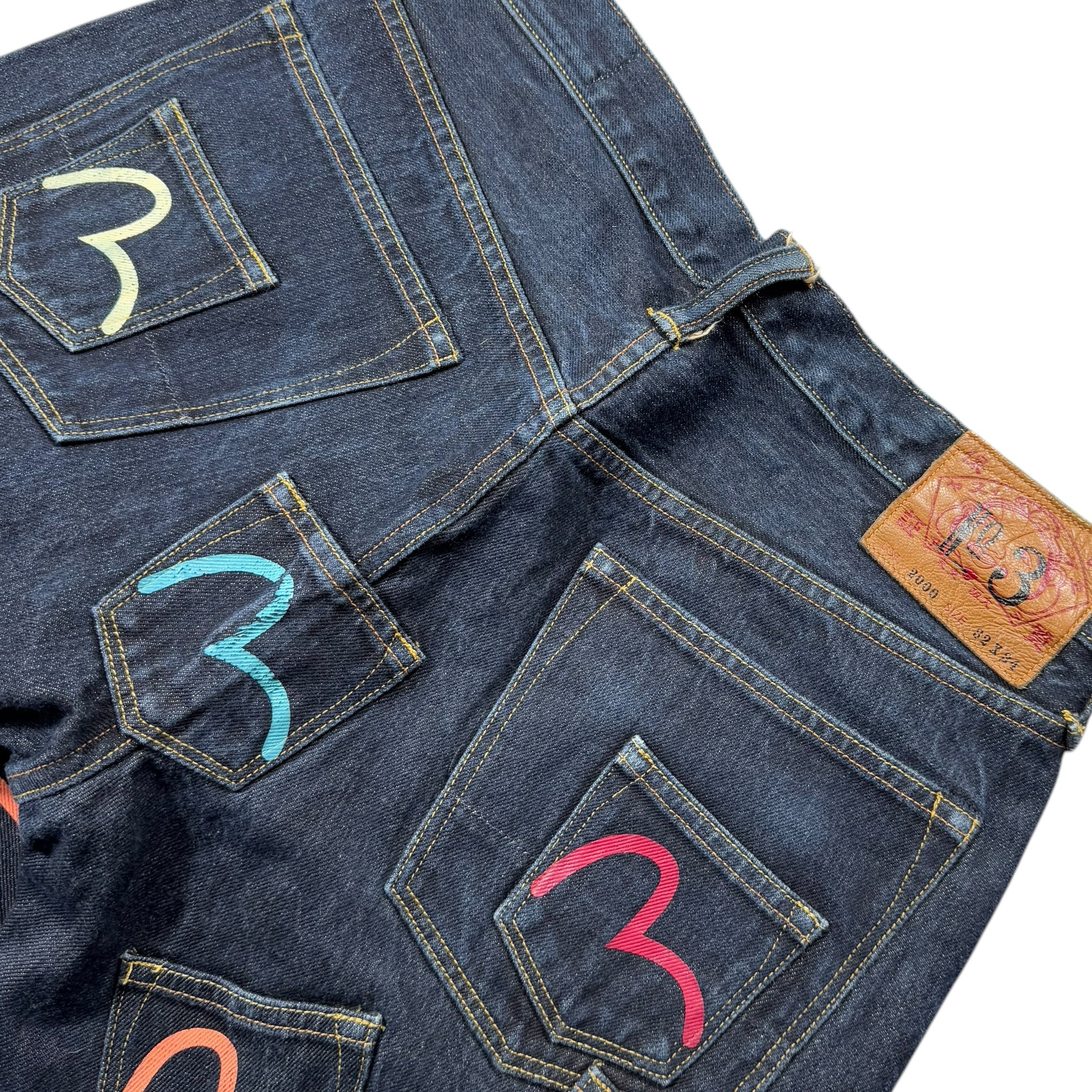 Jean Baggy Evisu mit mehreren Taschen (M)