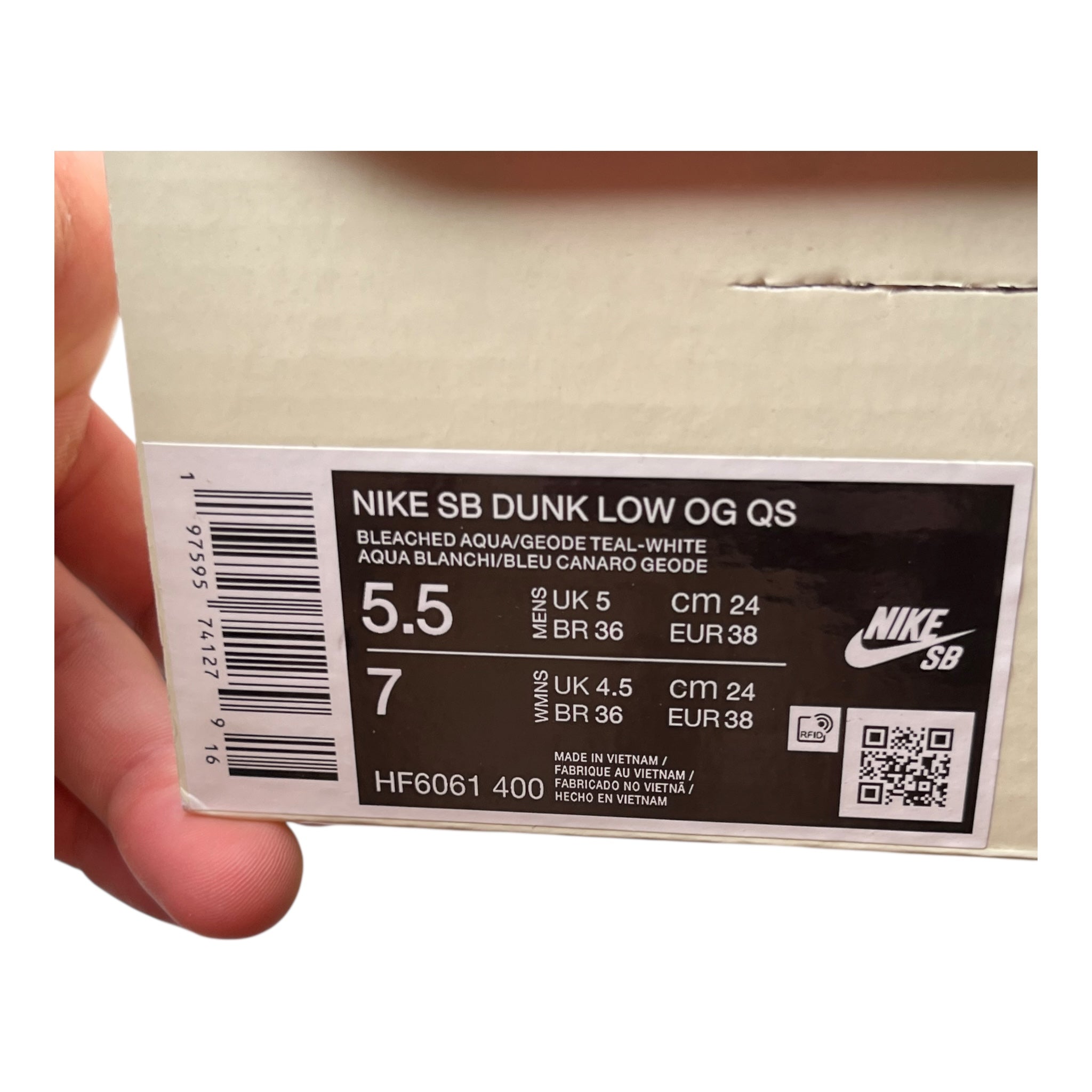 Nike Dunk Low SB Futura Laboratories Bleached Aqua (38EU)