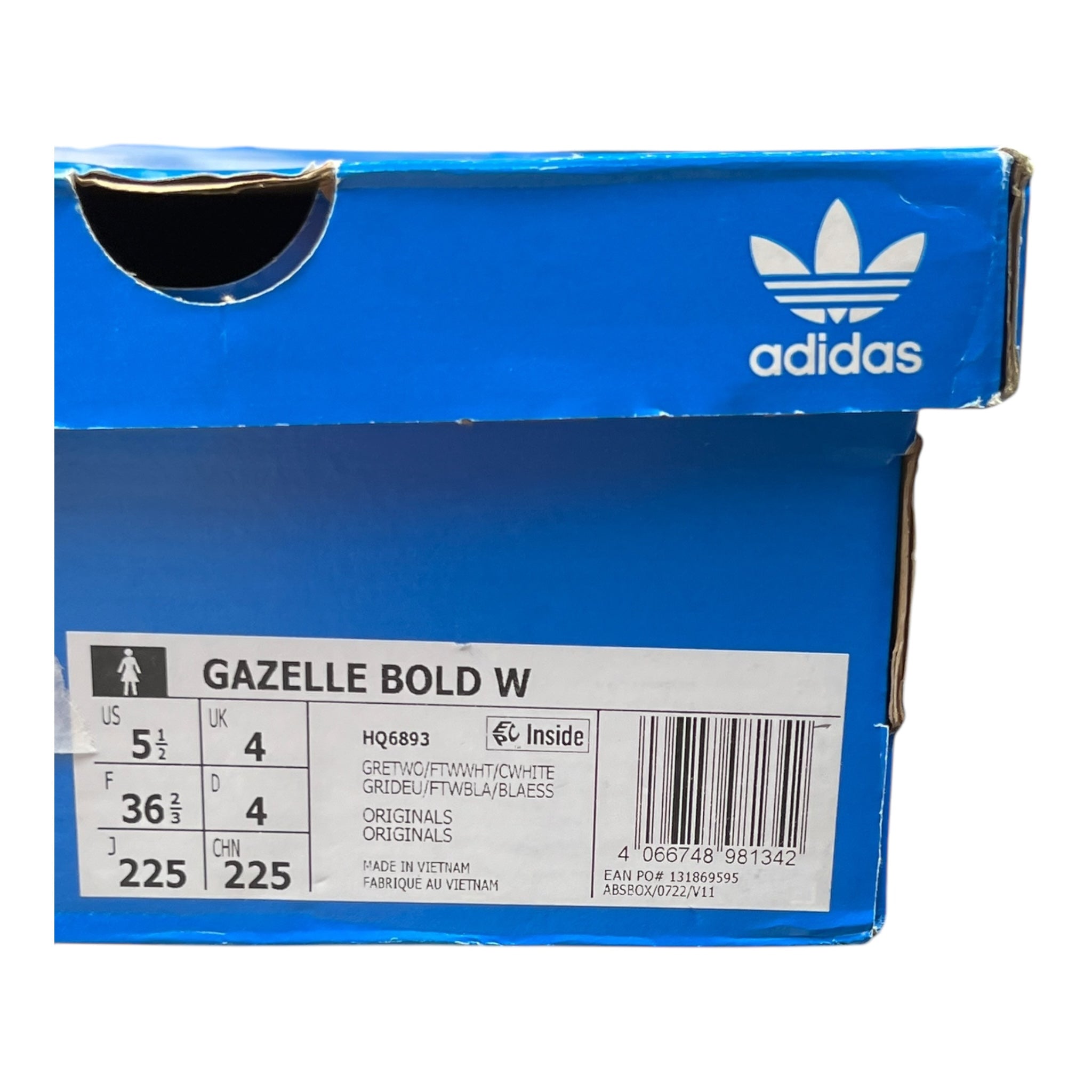 Adidas Gazelle Bold Grau Weiß (36 2/3EU)