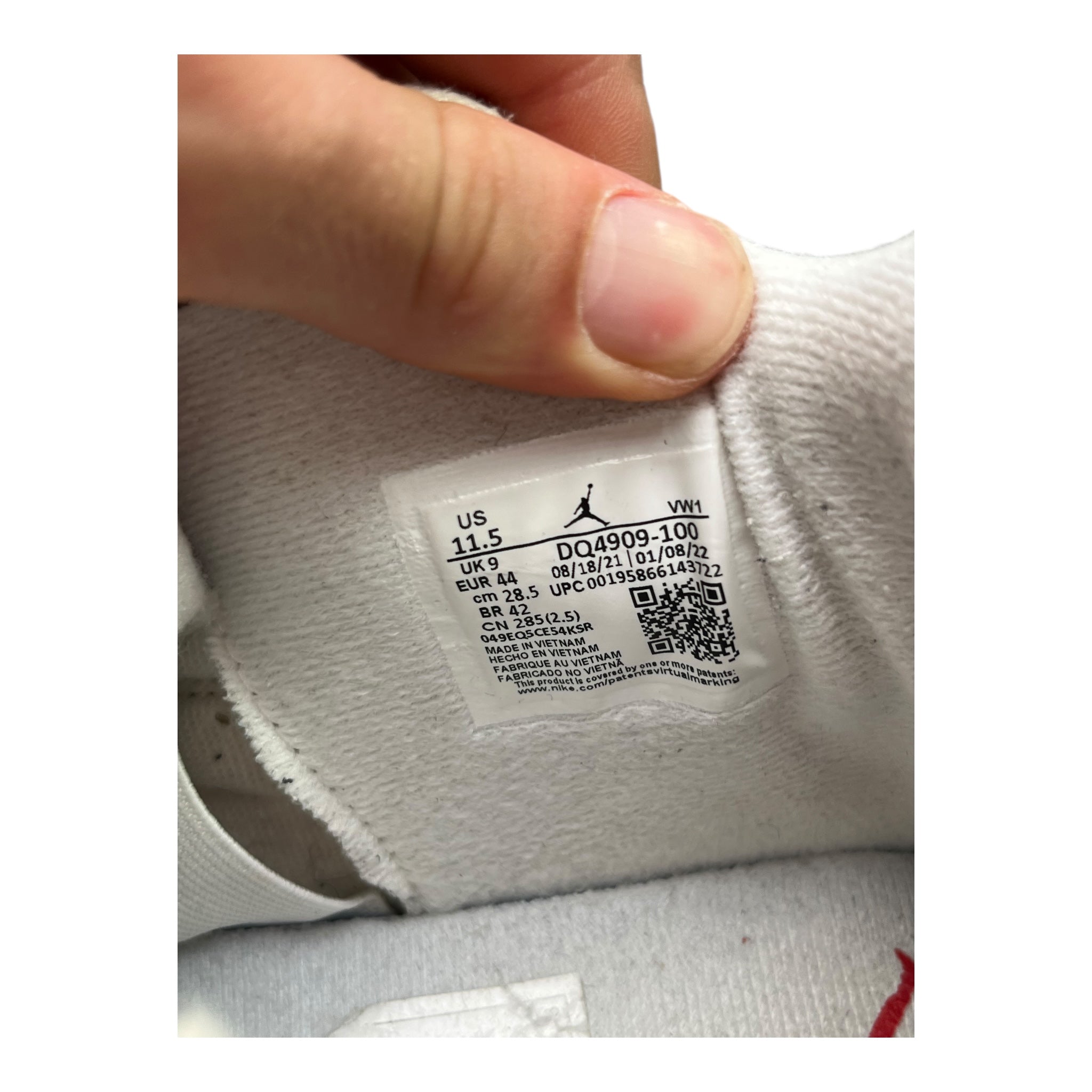 Jordan 4 Retro Sail Blanck Canvas (44EU)