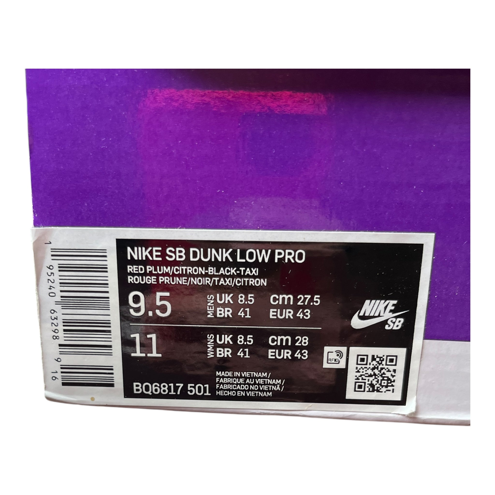 Nike Dunk Low SB Pro Red Plum (43EU)