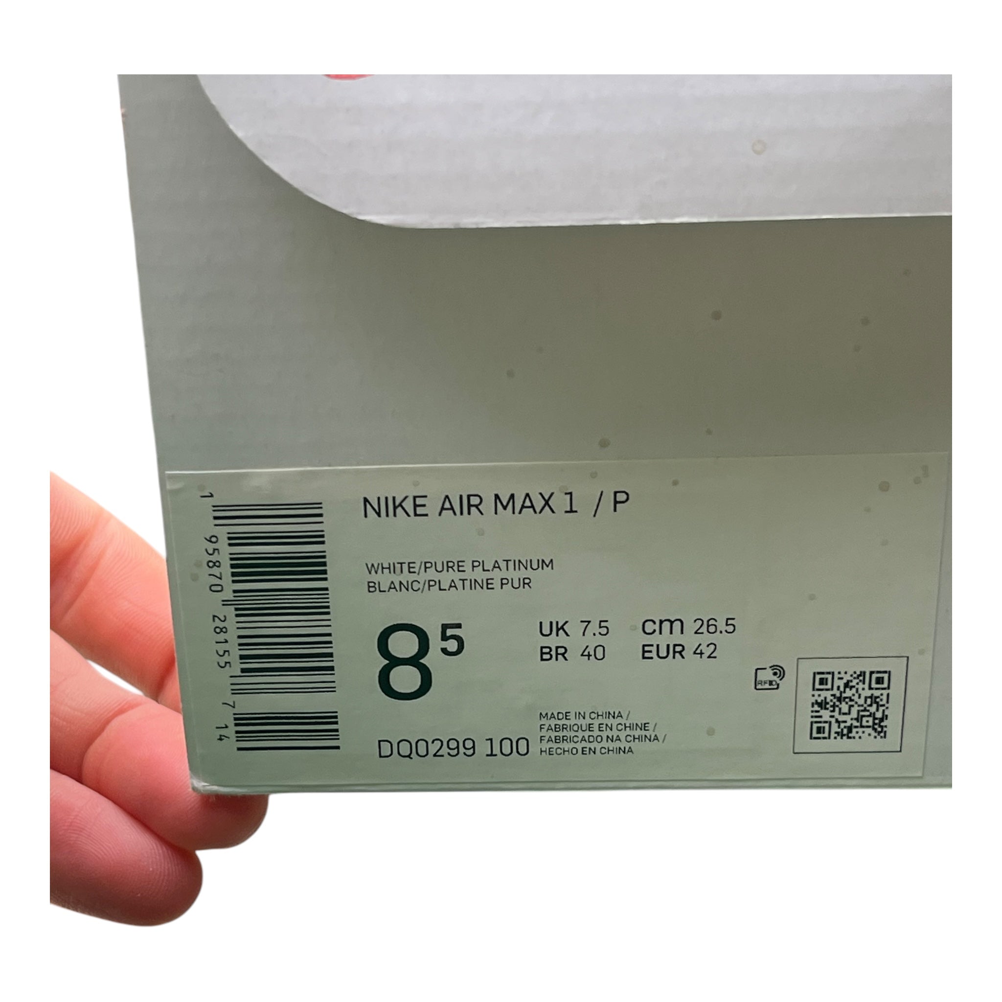 Nike Air Max 1 Patta Waves White (42EU)