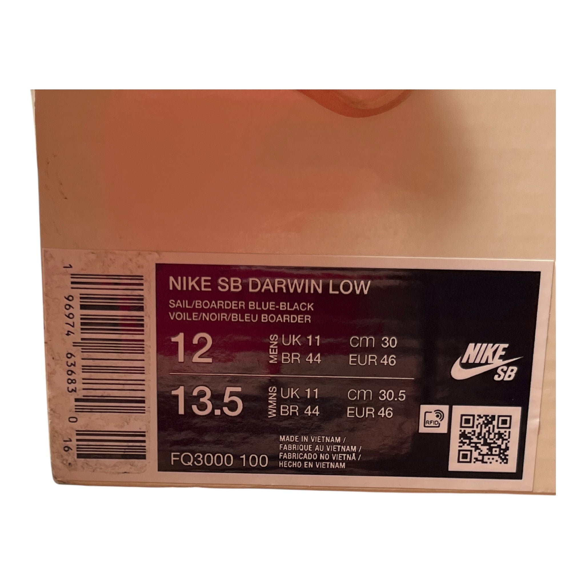 Nike Sb Darwin Low Supreme Sail (46EU)