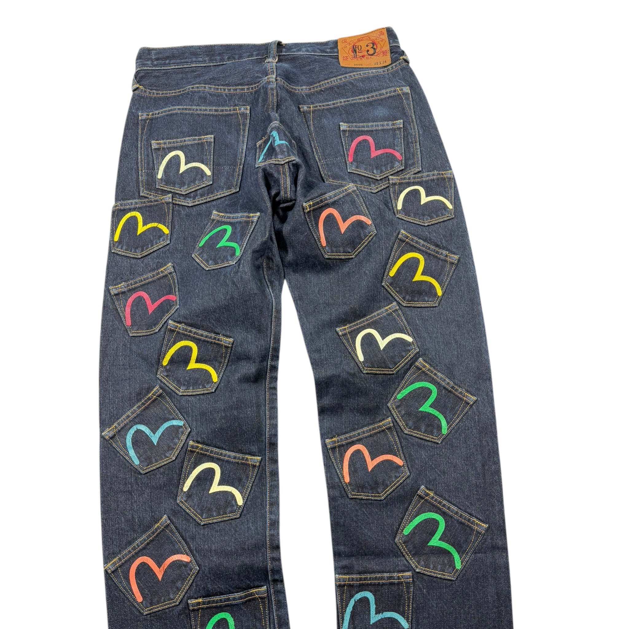 Evisu multi pocket baggy jeans (M)