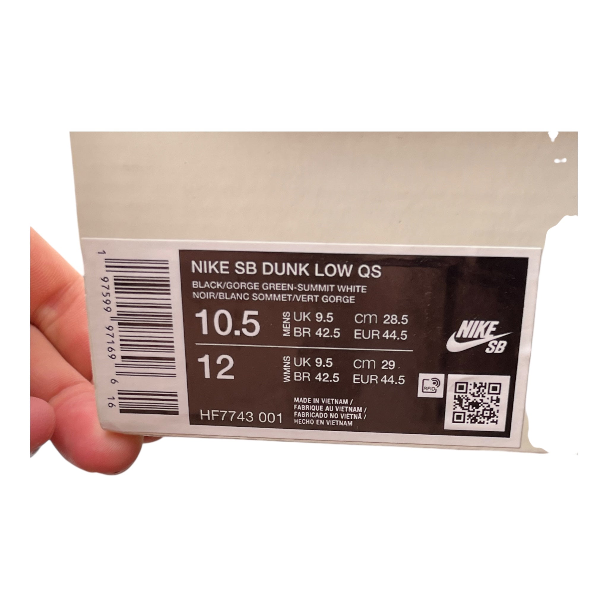 Nike Dunk Low SB There Skateboards Schwarz Gorge Grün (44.5EU)