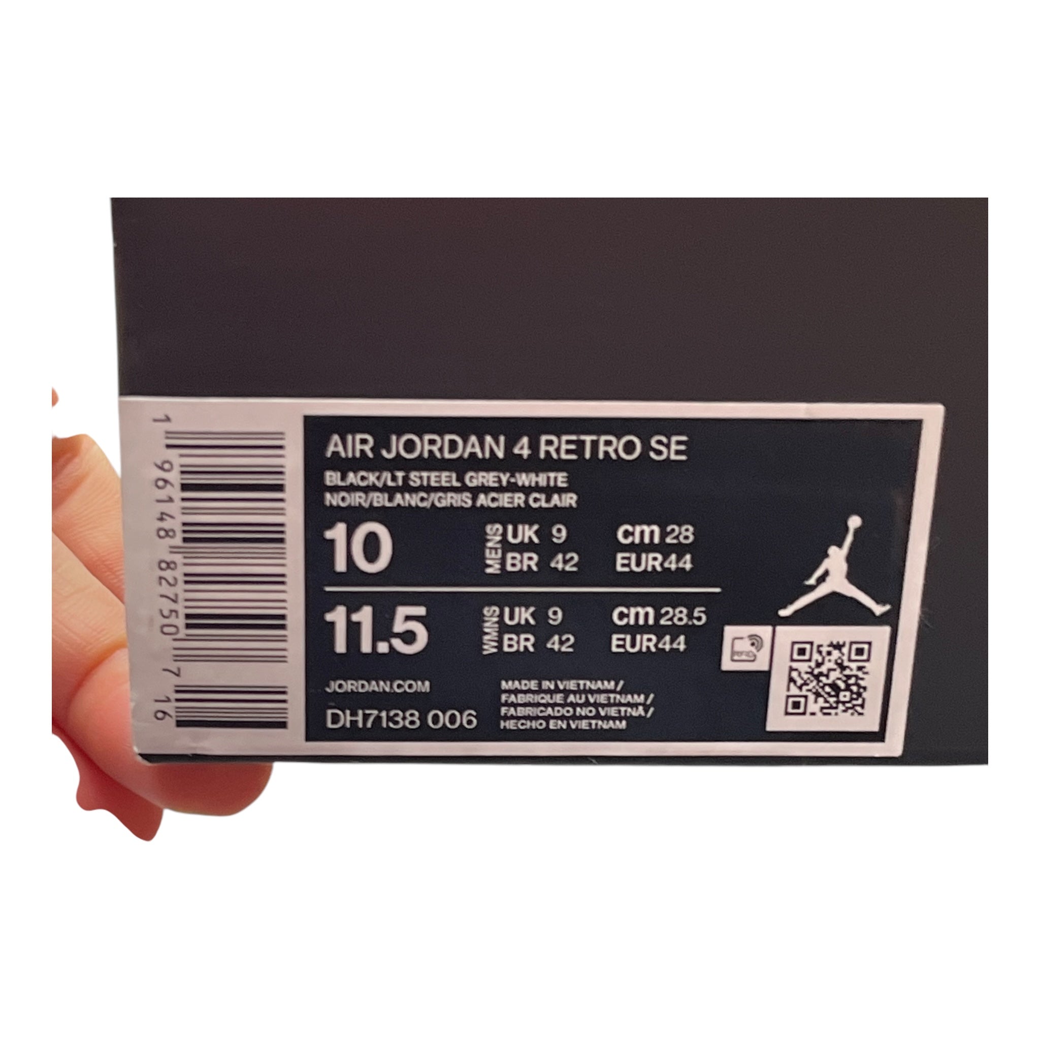 Jordan 4 Retro Black Canvas (44EU)