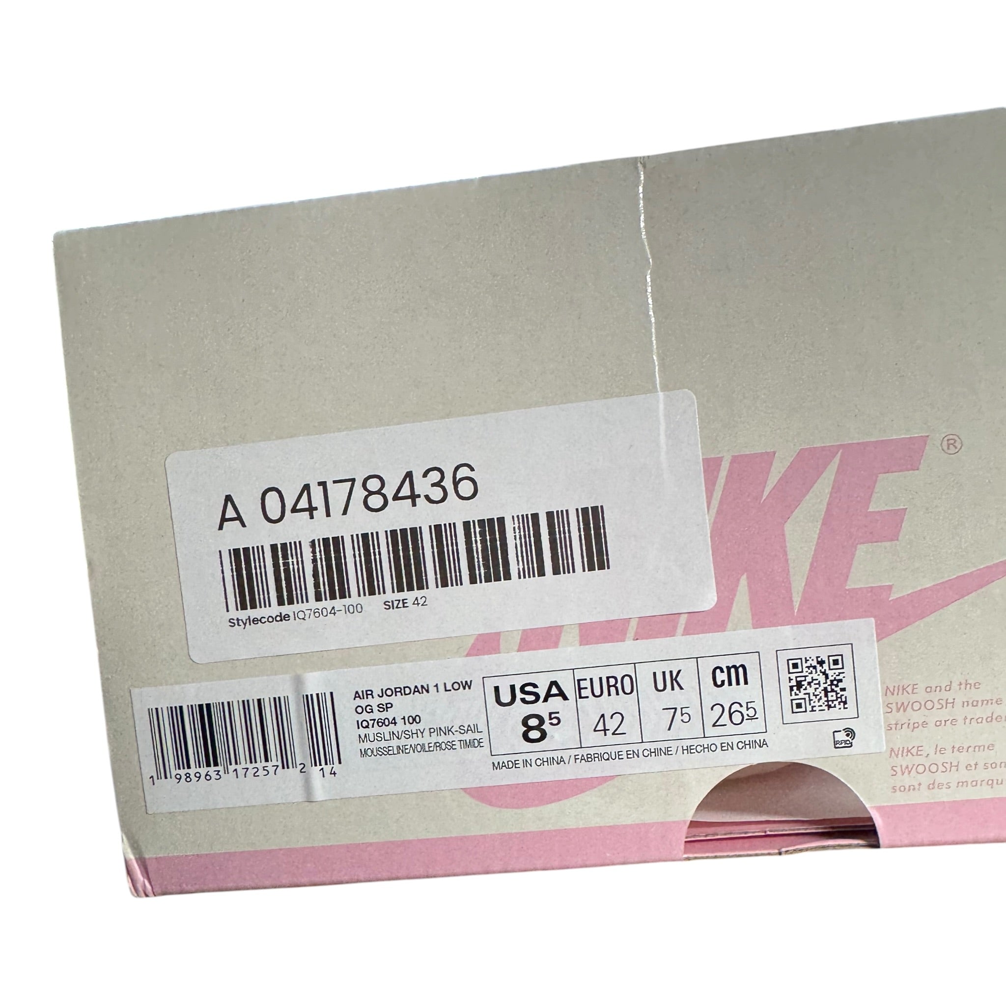 Jordan One Low Travis Scott Shy Pink (42EU)