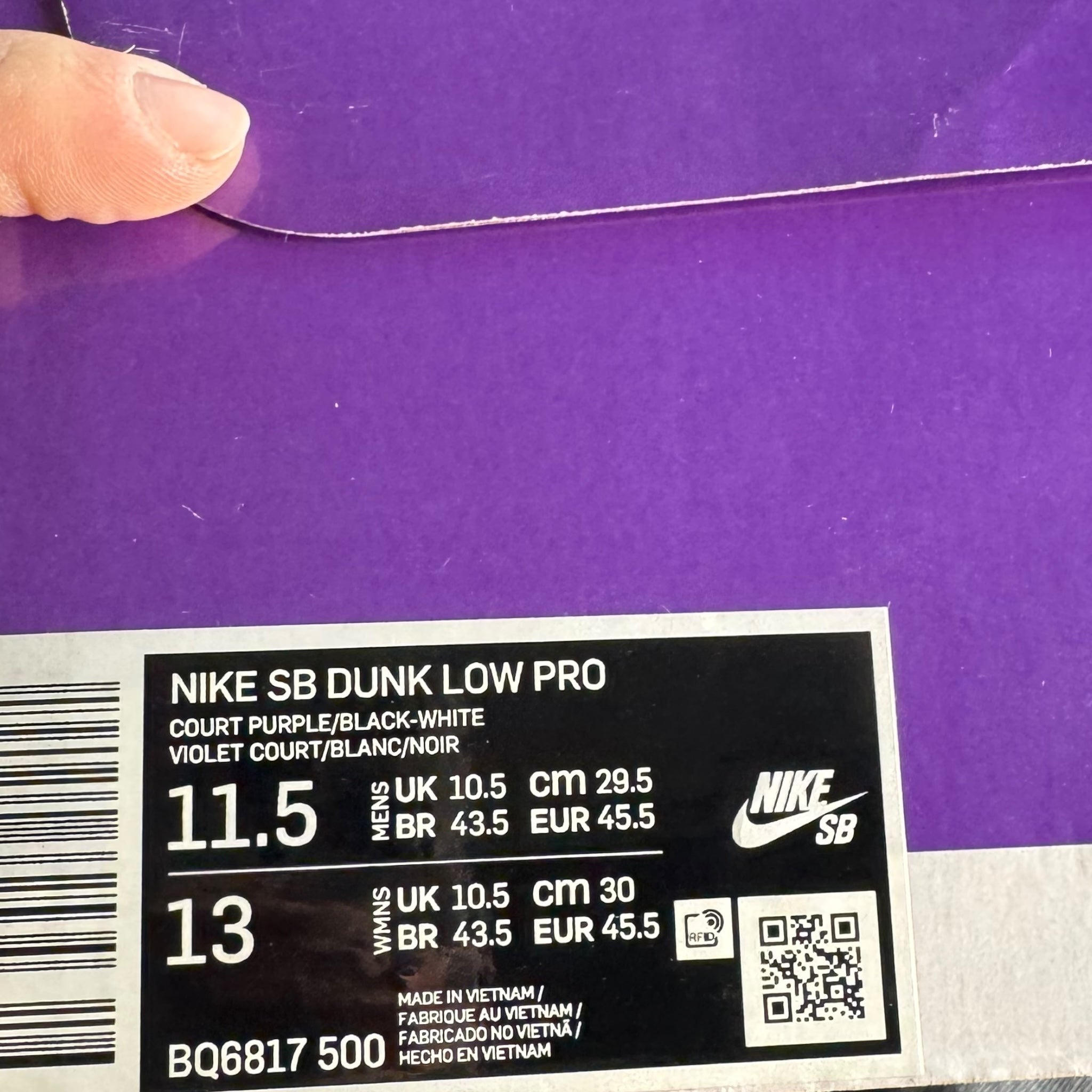 Dunk Sb Purple Court (45.5EU)