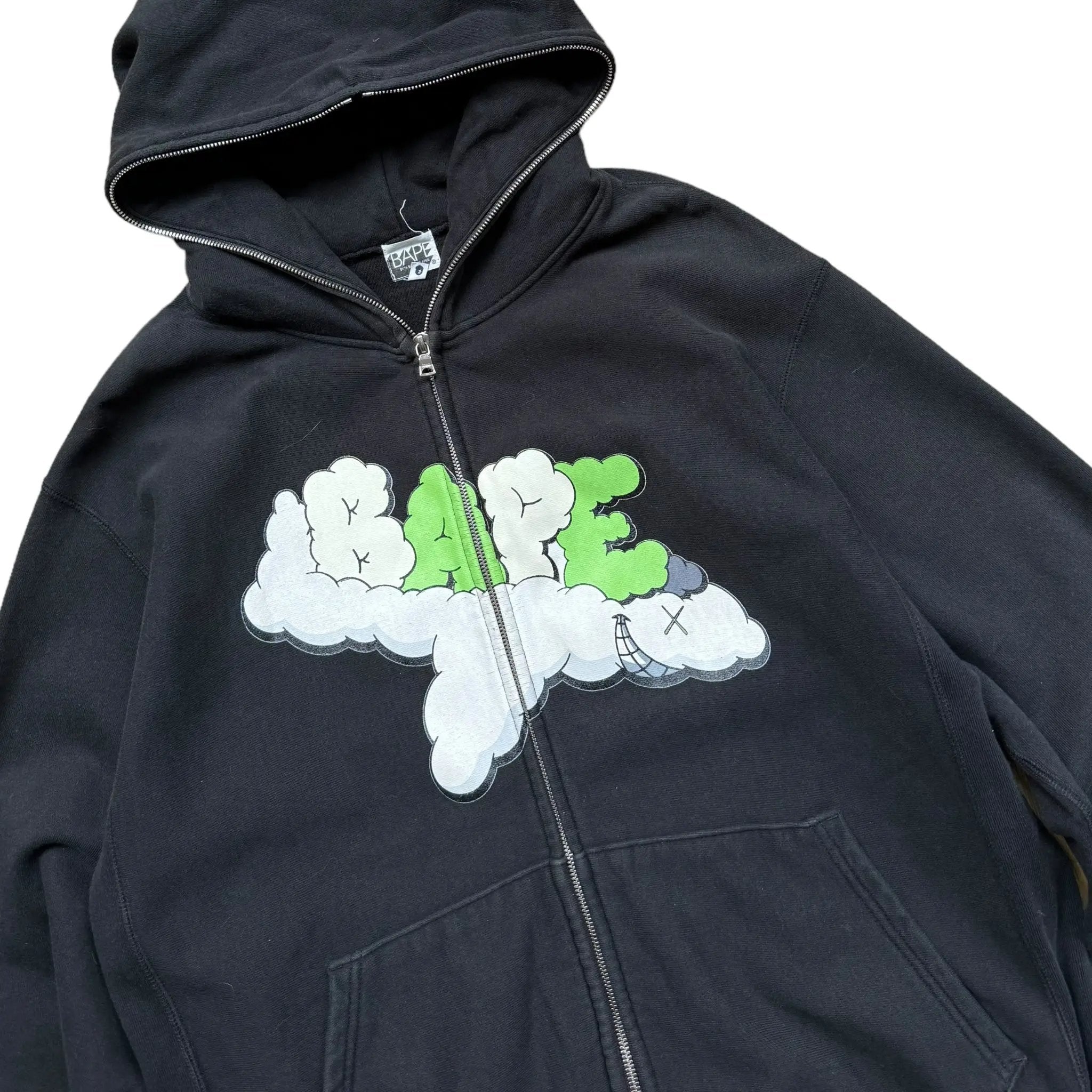 Bape x Kaws Vintage-Sweatshirt mit durchgehendem Reißverschluss (L)