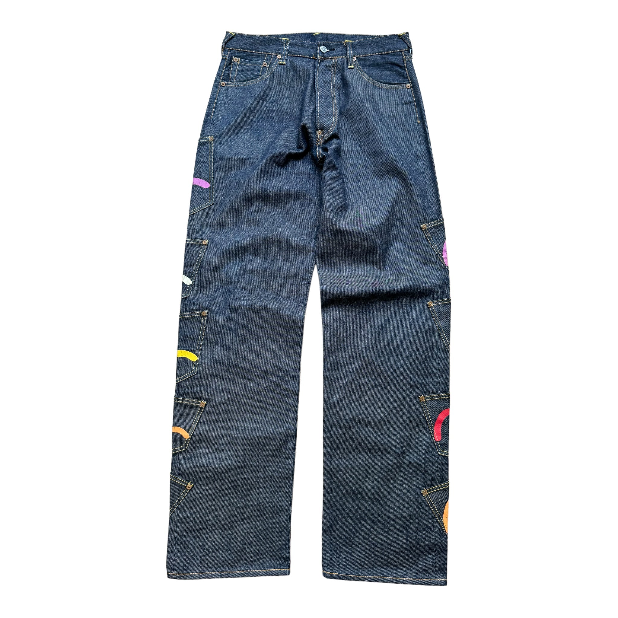 Baggy-Jeans mit mehreren Taschen Evisu (M)