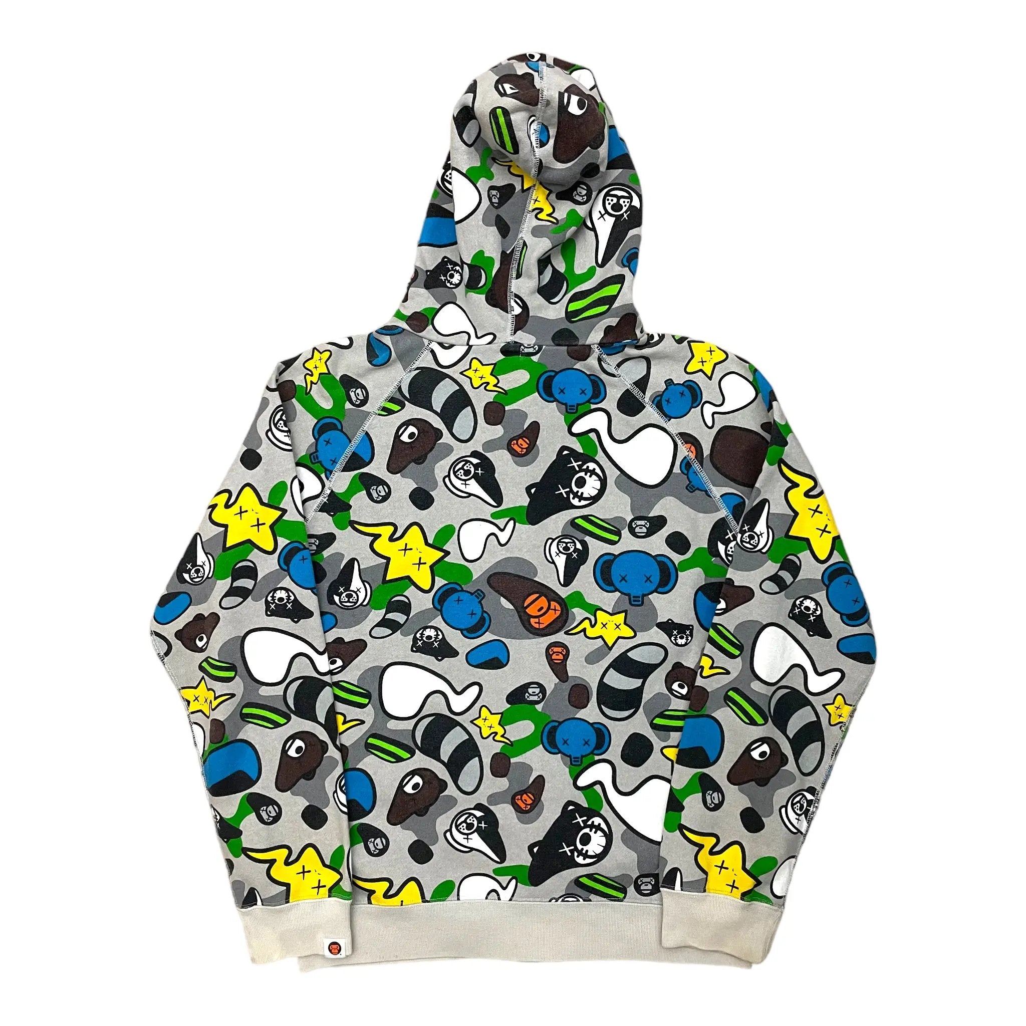 Bape x Kaws Vintage-Sweatshirt mit durchgehendem Reißverschluss (S)