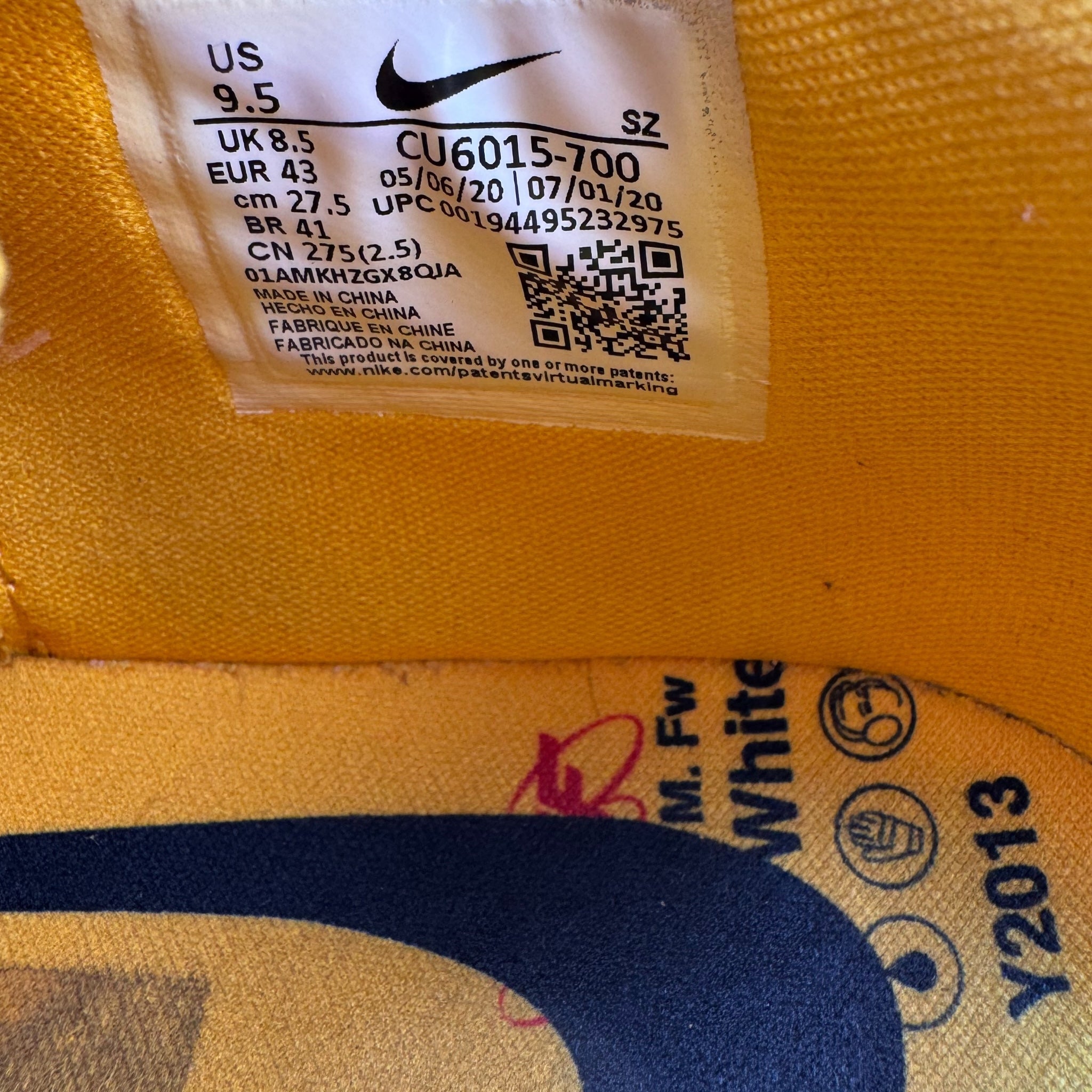 Nike Air Rubber Dunk Off-White university gold yellow (43EU)