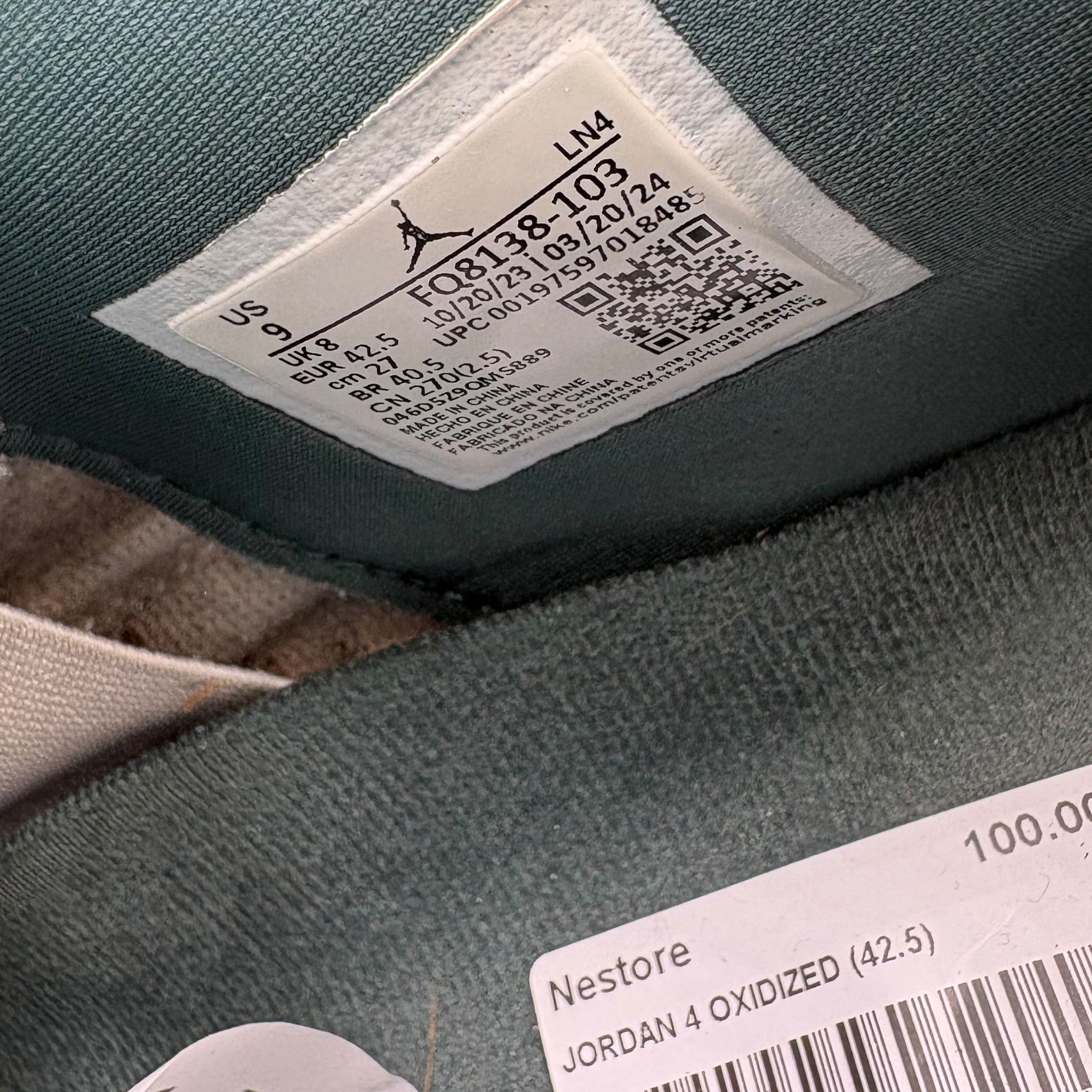Jordan 4 Oxidized Green (42.5EU)