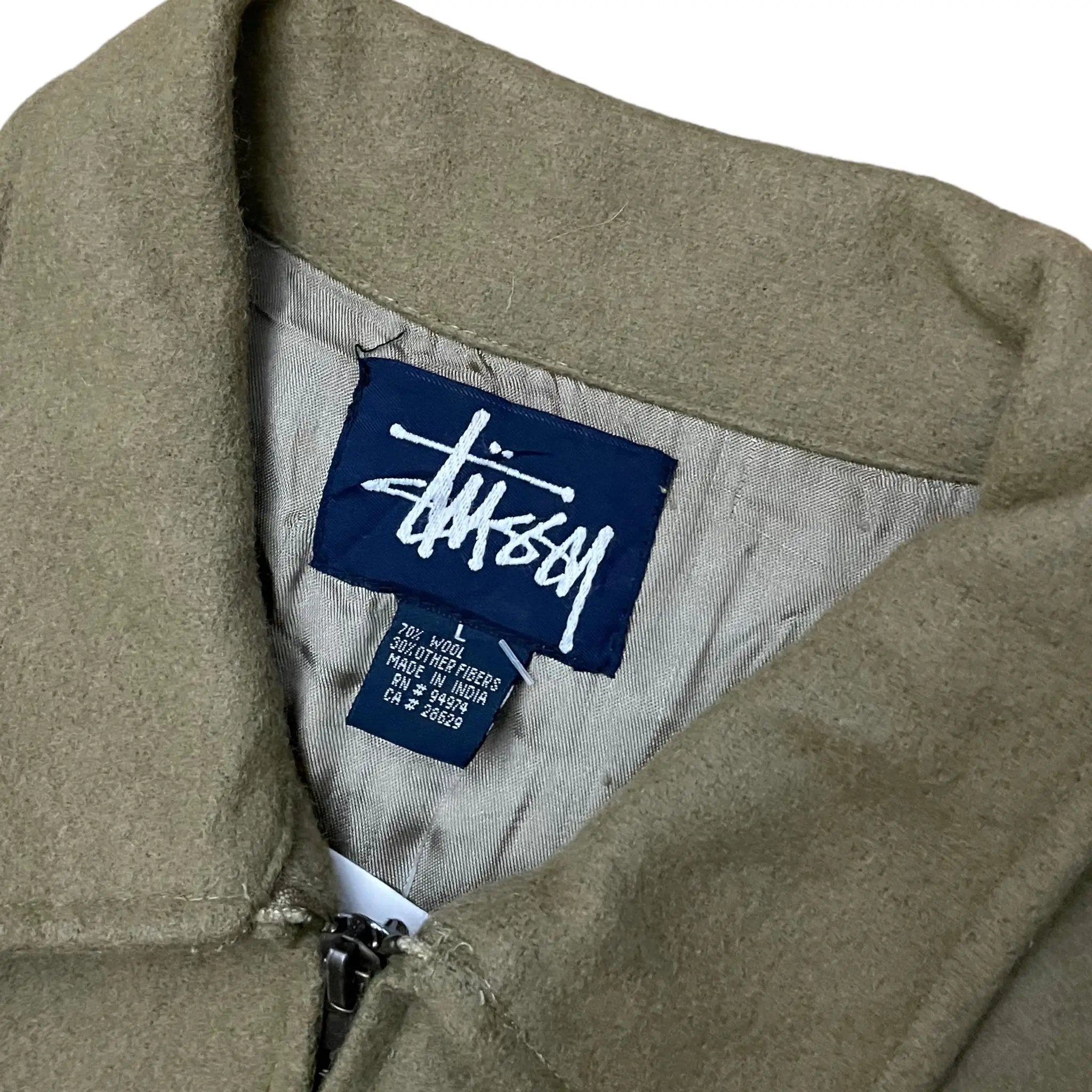 Stussy-Wolljacke, hergestellt in den USA, Vintage (L)